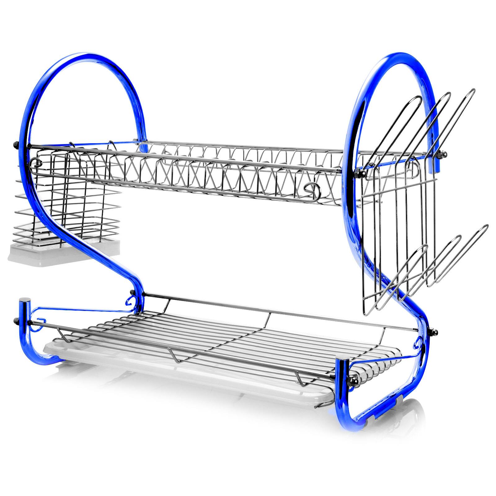 MegaChef 16" Blue 2Shelf Iron Wire Dish Rack Dish Racks Michaels
