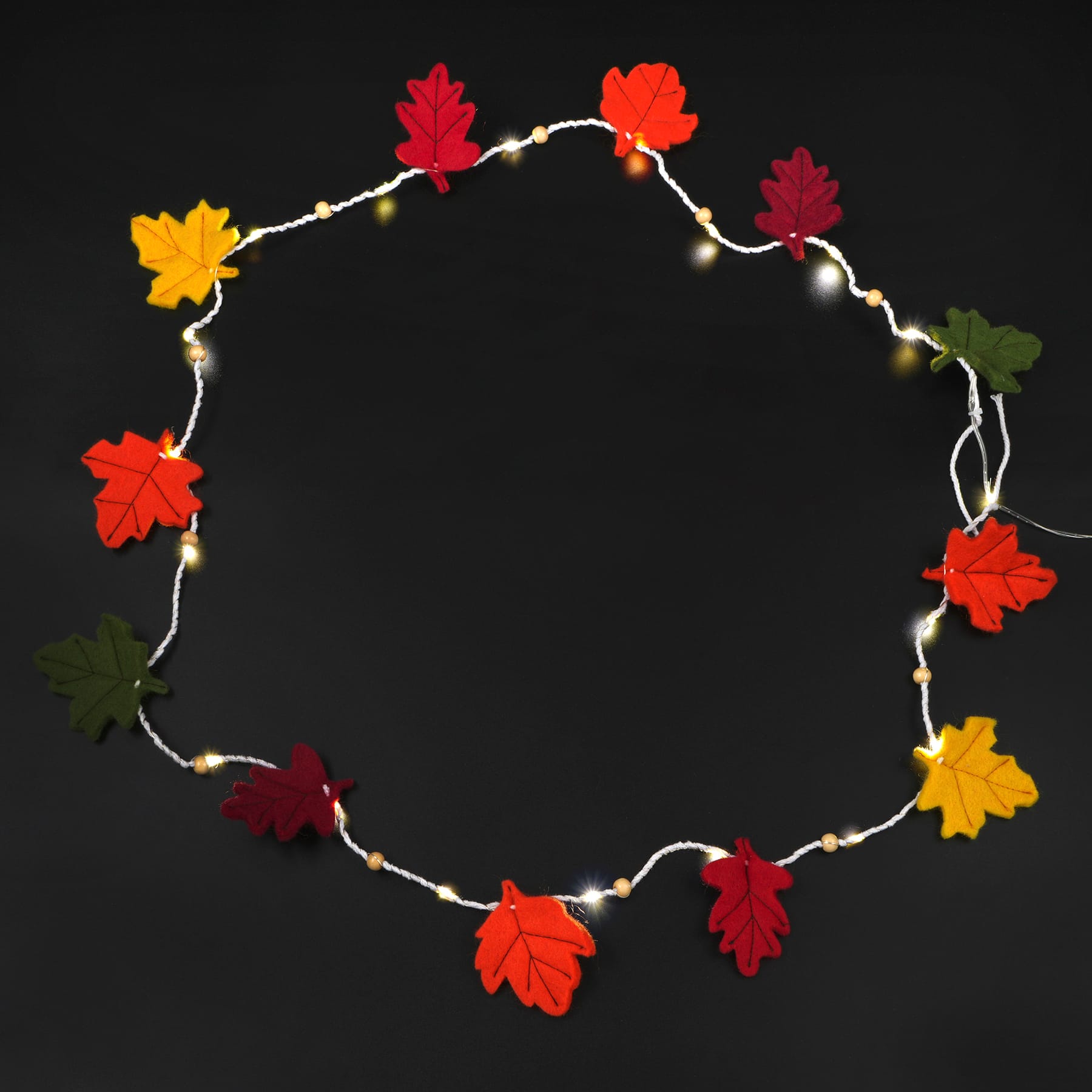 20ct. Warm White LED Felt Leaf String Lights by Ashland&#xAE;