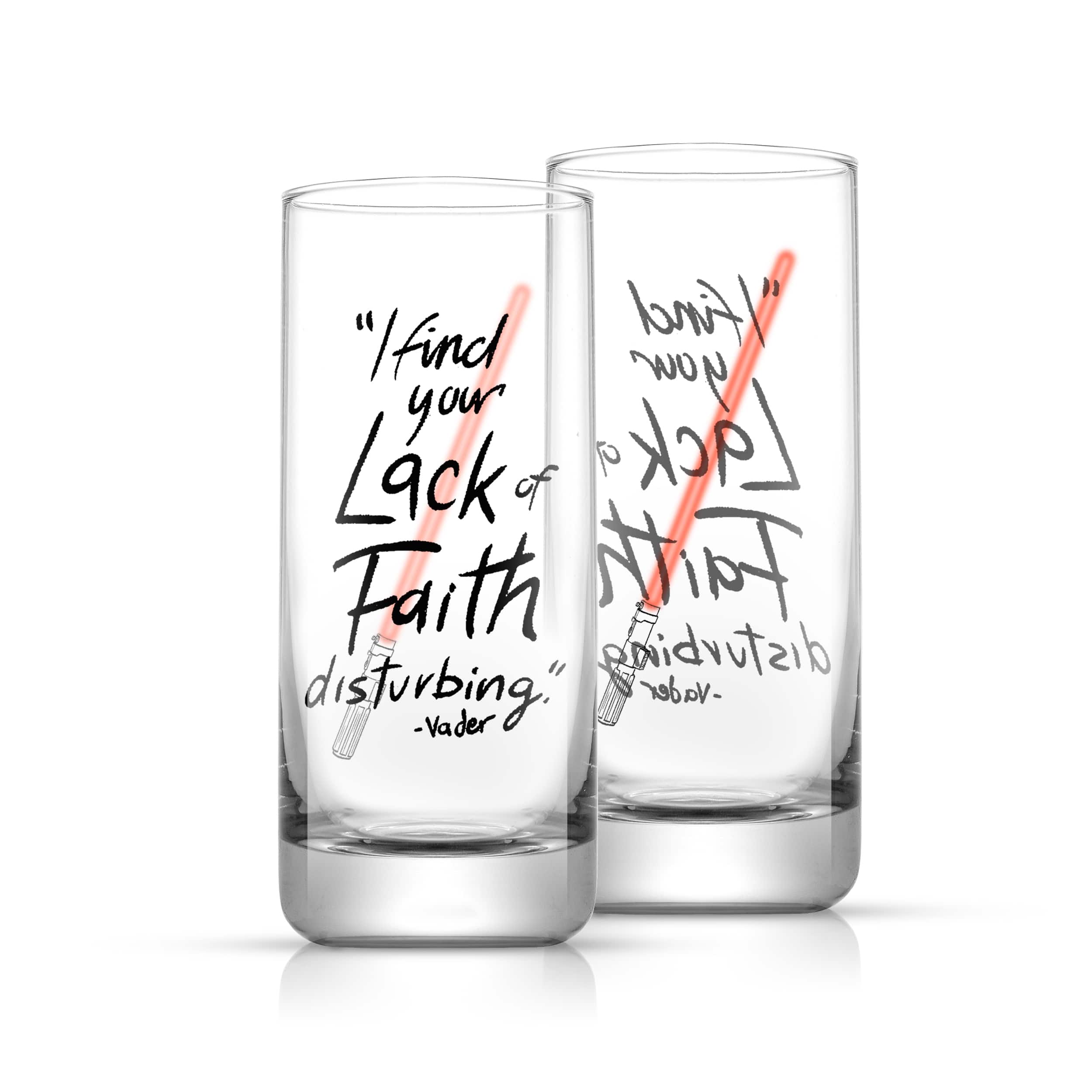 JoyJolt® Star Wars™ 14.2oz. New Hope Darth Vader Red Lightsaber Tall Drinking Glass, 2ct.