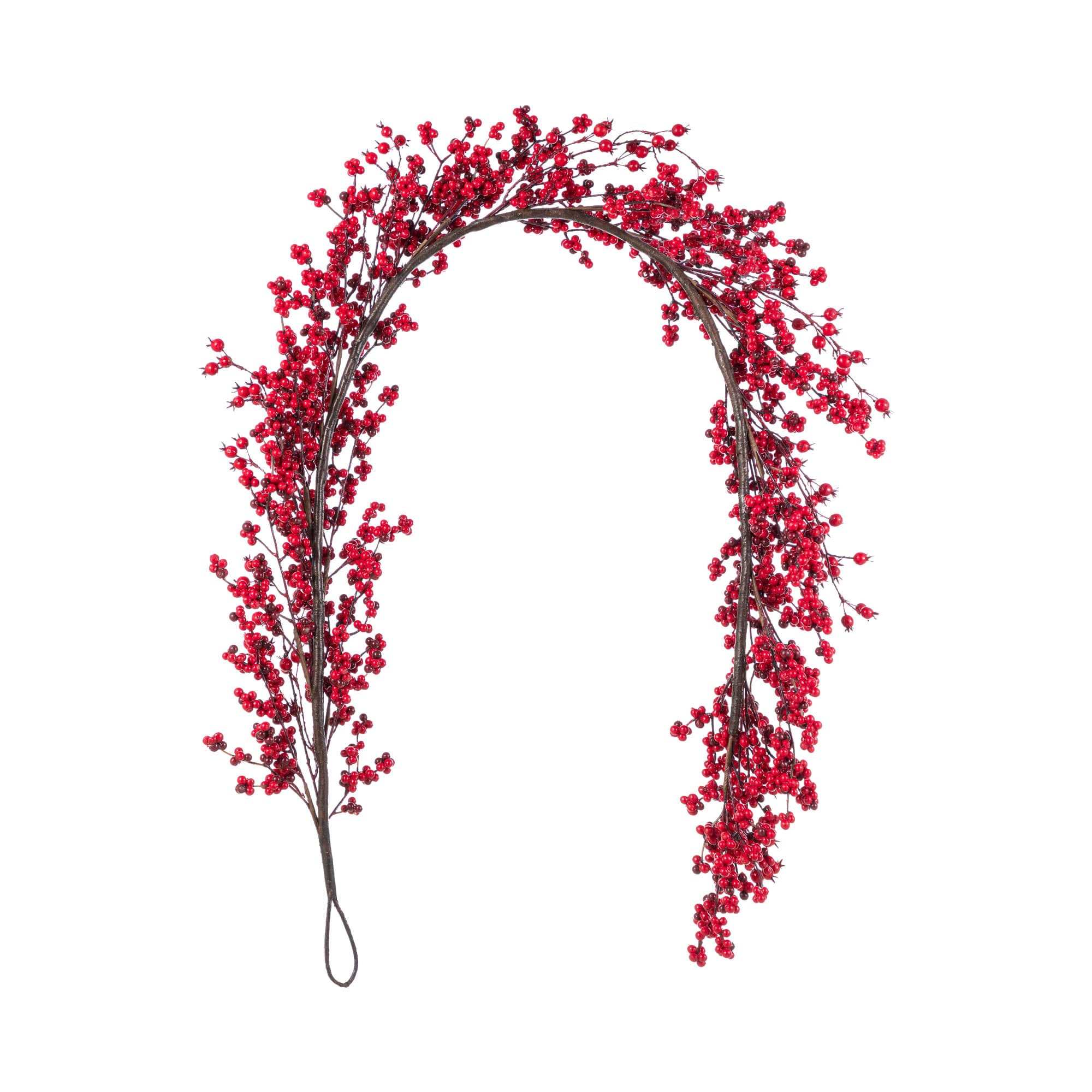 Glitzhome&#xAE; 6ft Christmas Red Berries Garland