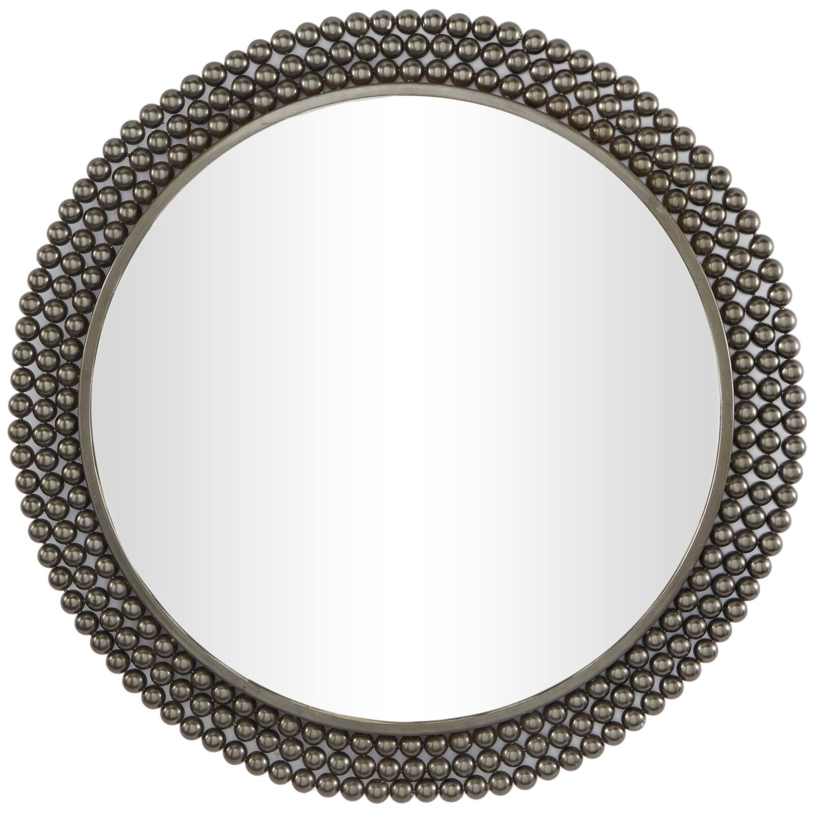 CosmoLiving by Cosmopolitan Black Metal Ball Wall Mirror with Beaded Detailing 32" x 1" x 32"