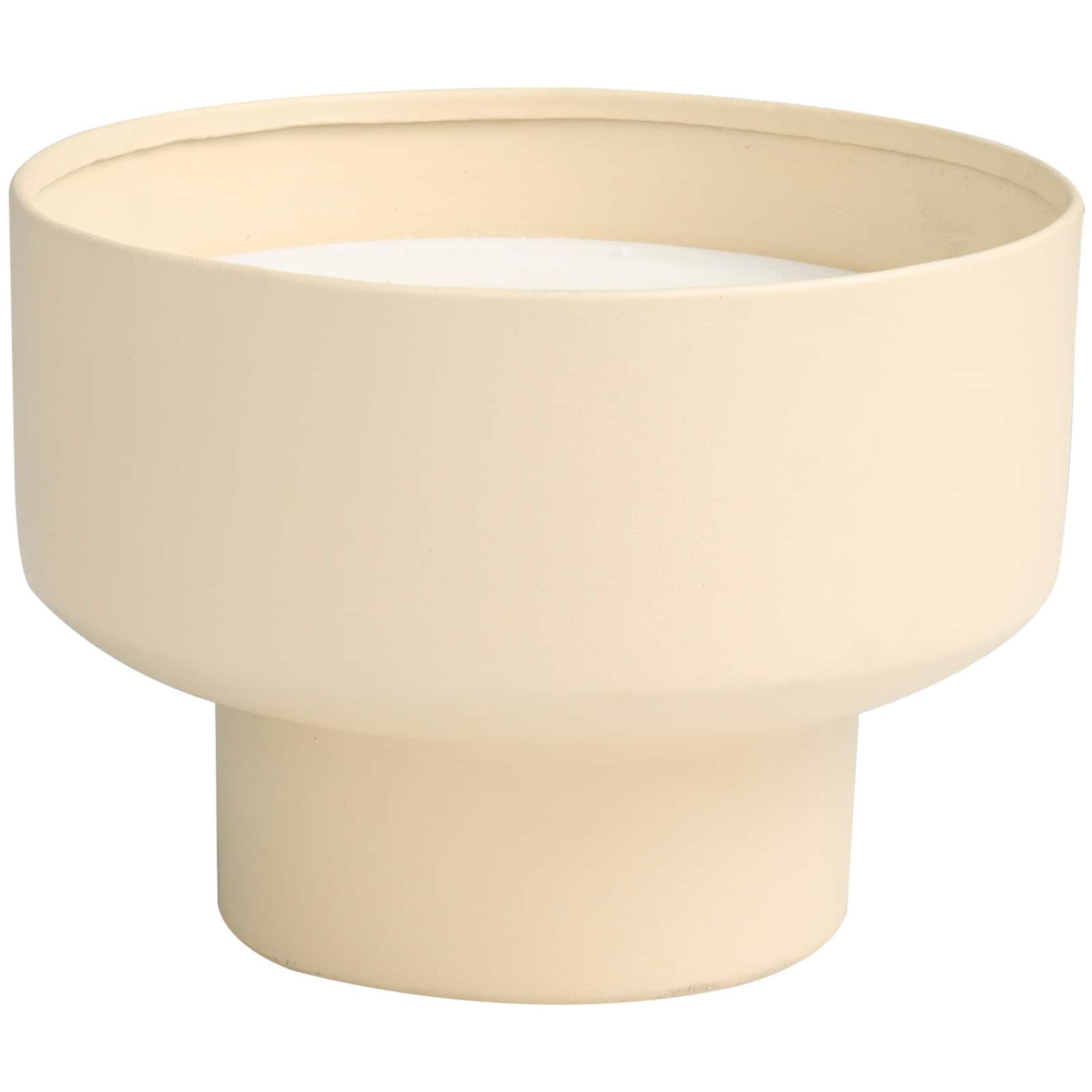 White Wax Sweet Bamboo Scented Candle with Elevated Matte Tan Container