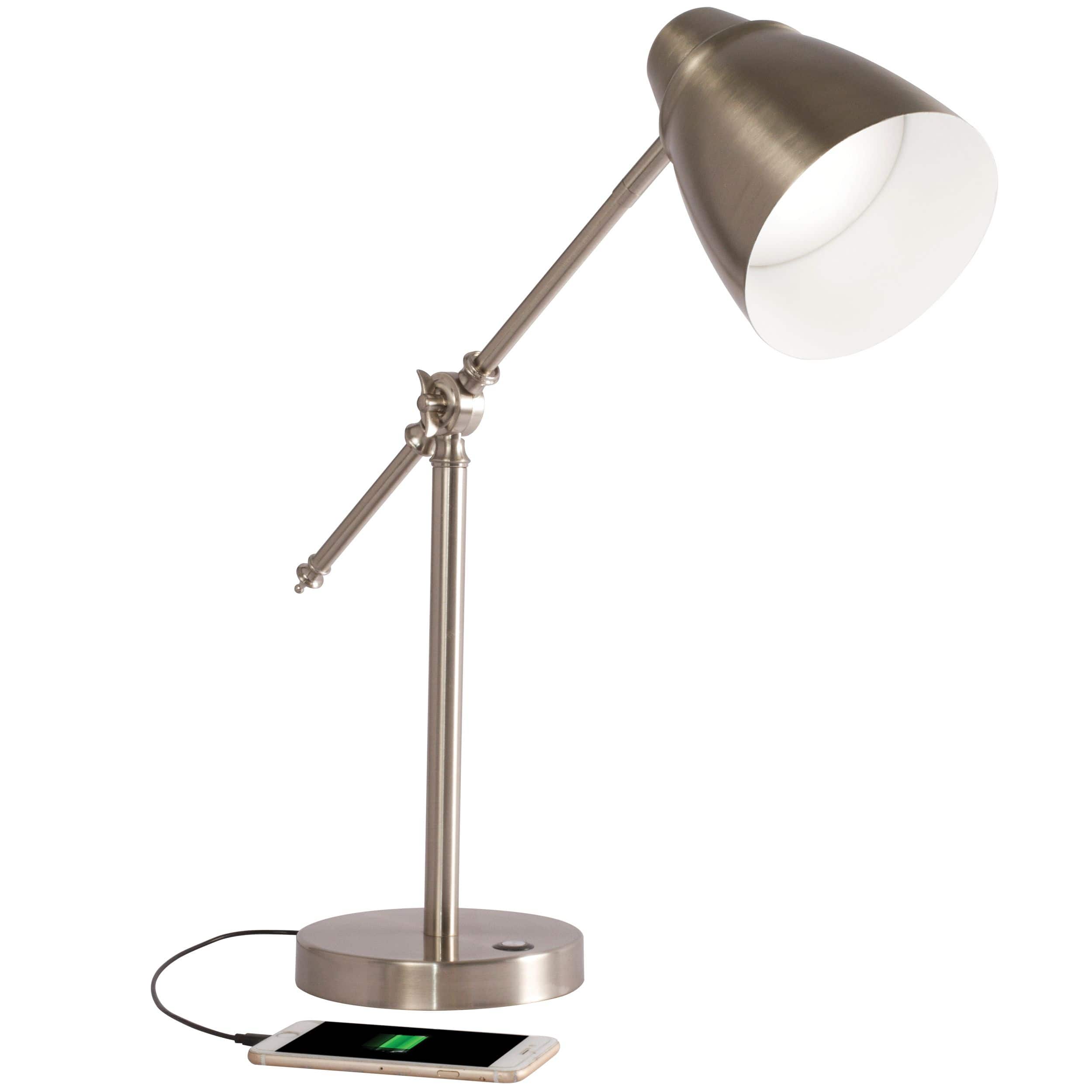 OttLite Wellness Series 19&#x22; Silver Harmonize LED Desk Lamp
