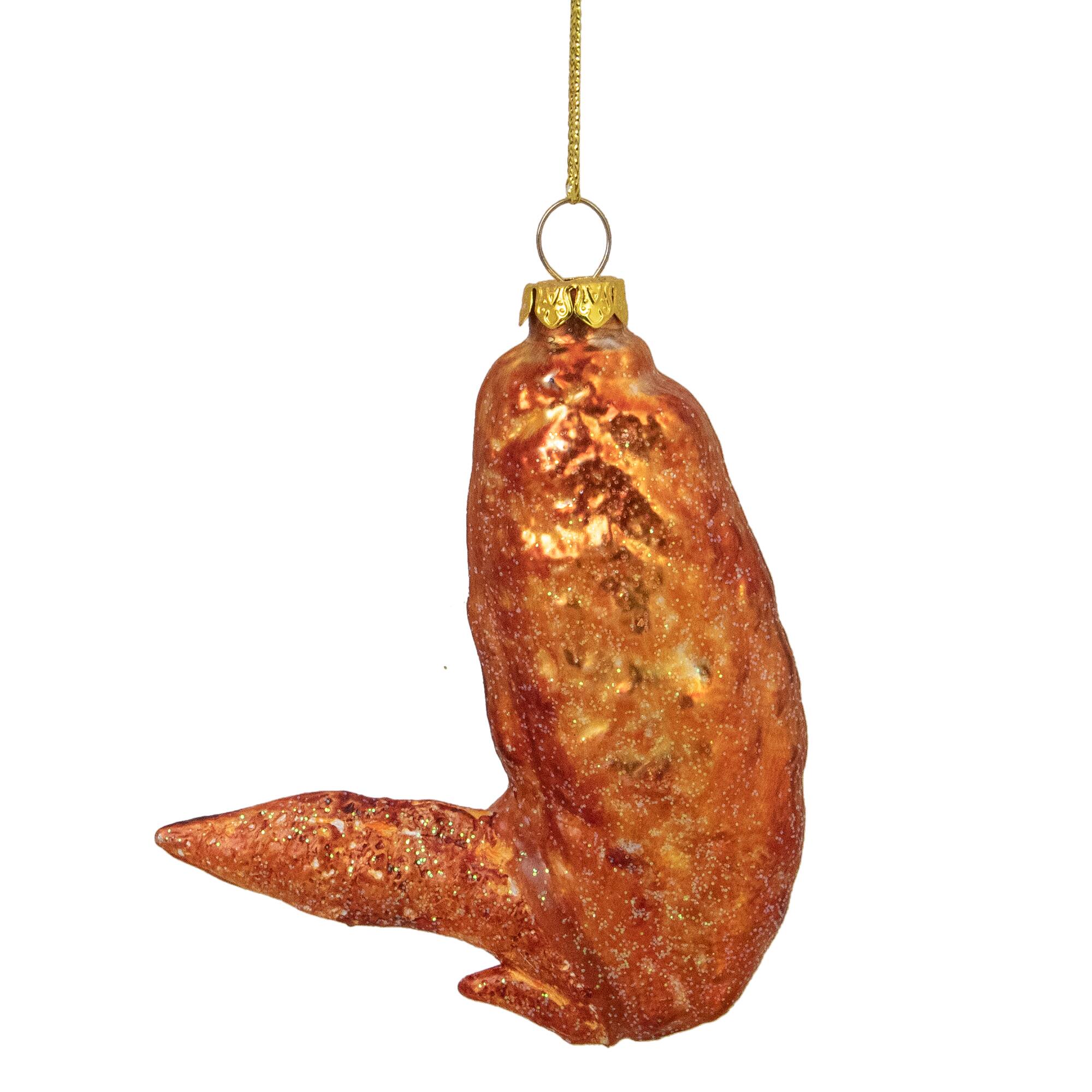 4.5" Glitter Glass Buffalo Chicken Wing Ornament