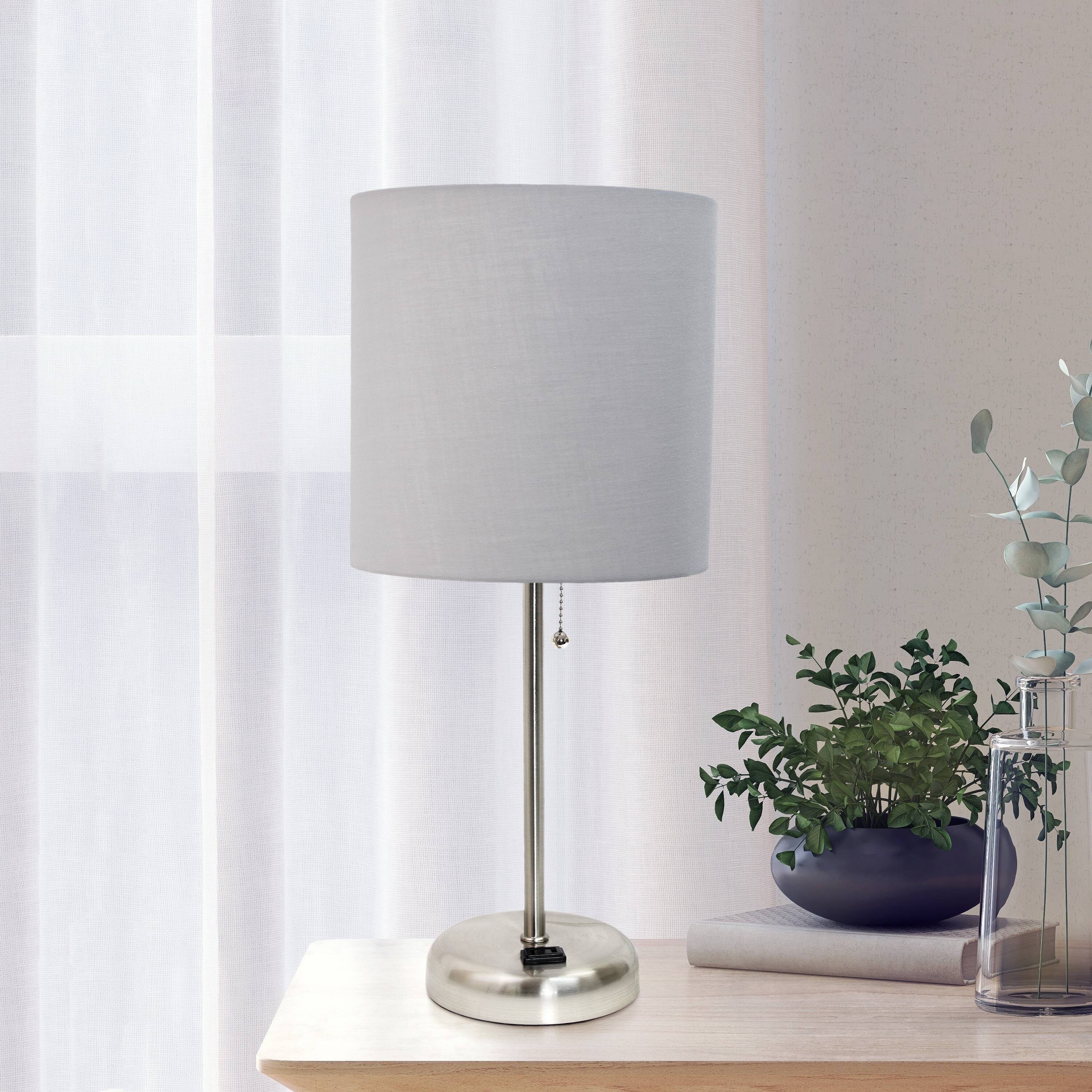 Creekwood Home Oslo 19.5&#x22; Power Outlet Table Lamp