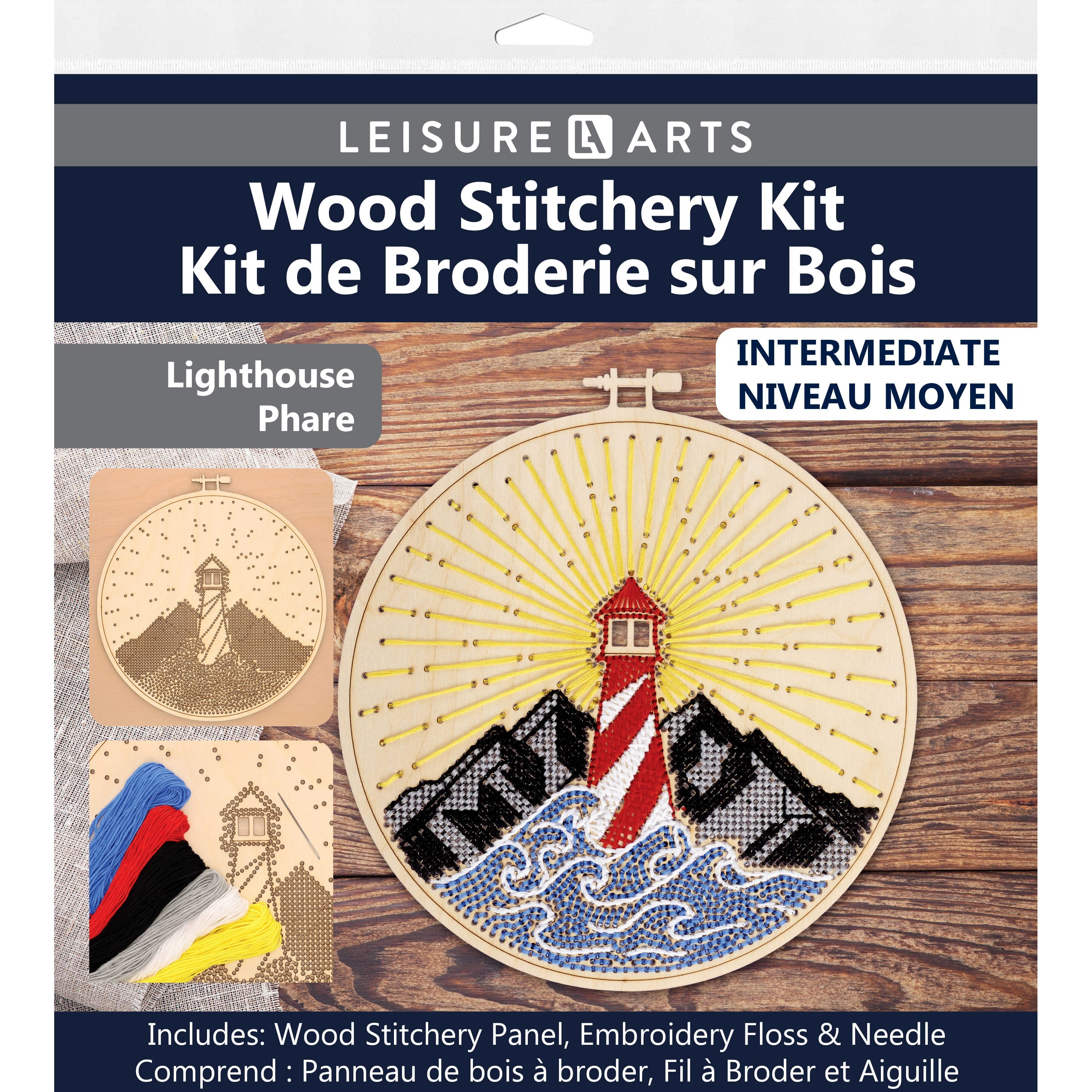 Leisure Arts&#xAE; Intermediate Lighthouse Wood Stitchery Kit