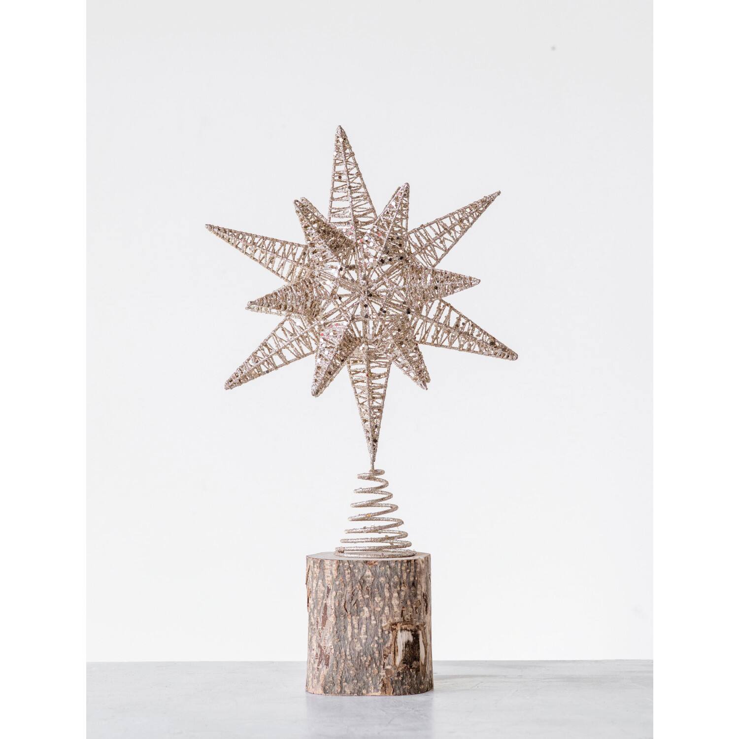 Hello Honey&#xAE; 15.5&#x22; Multidimensional Metal Star Tree Topper with Gold Glitter