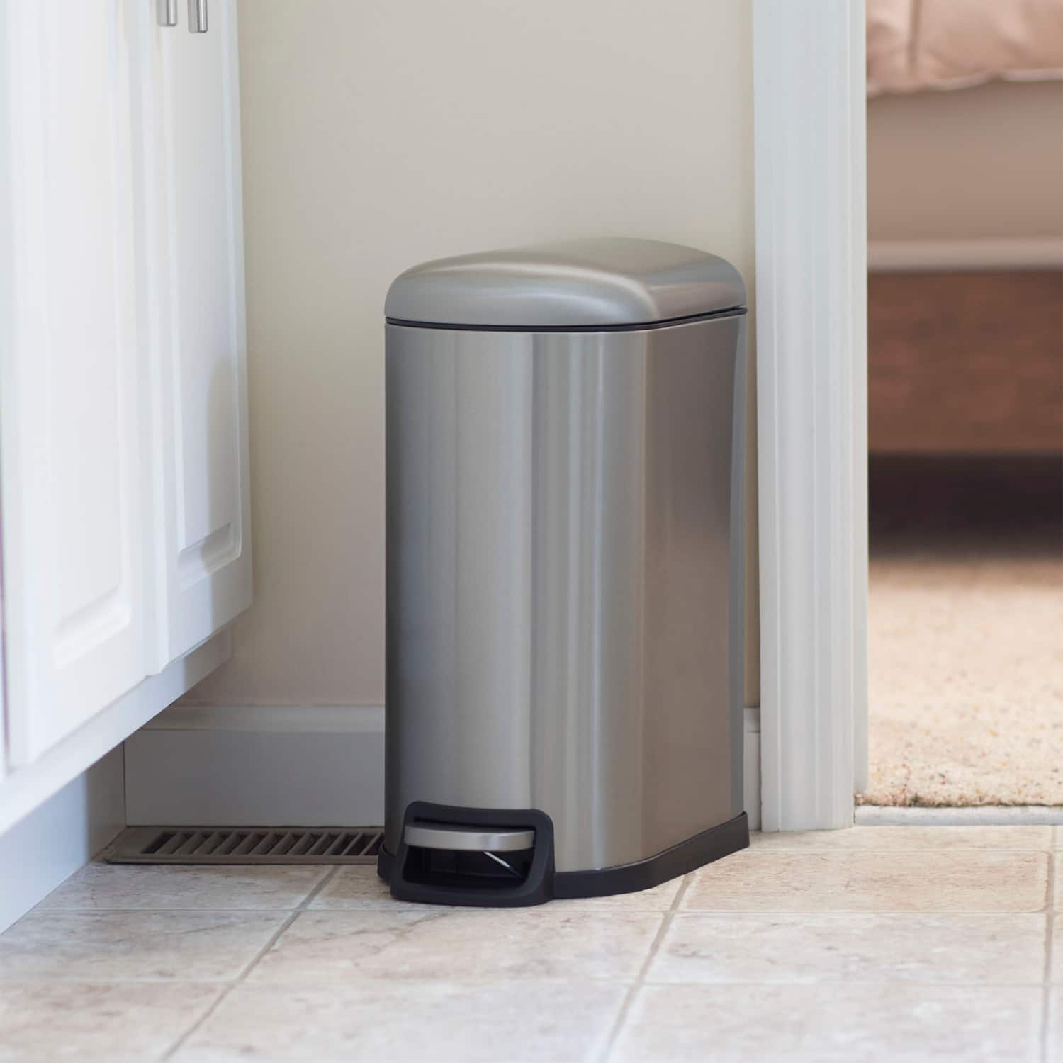 Household Essentials 2.6 gal. Slim Stainless Steel Trash Can