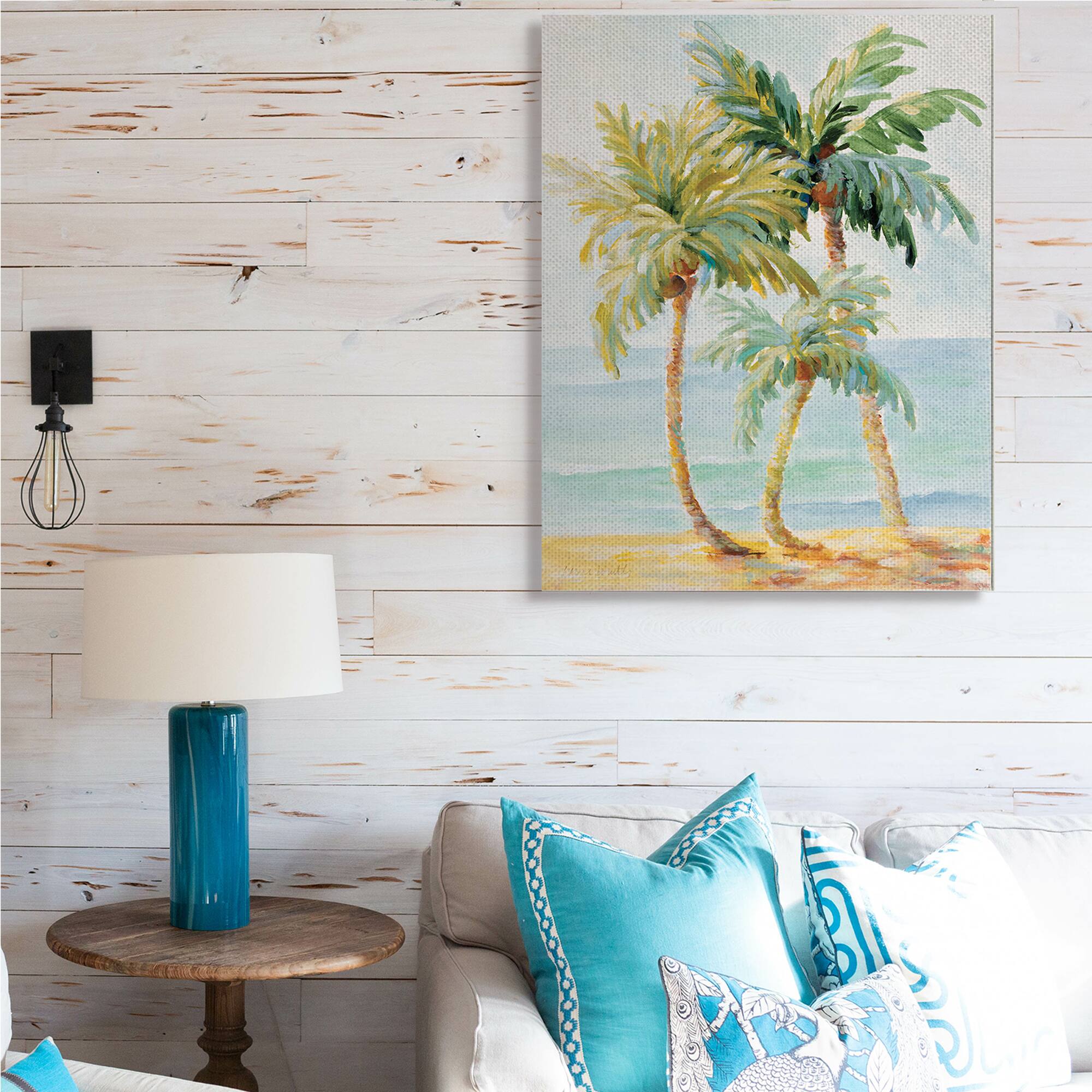 Stupell Industries Tropical Palm Trees on Coastal Beach Sand Canvas Wall Art