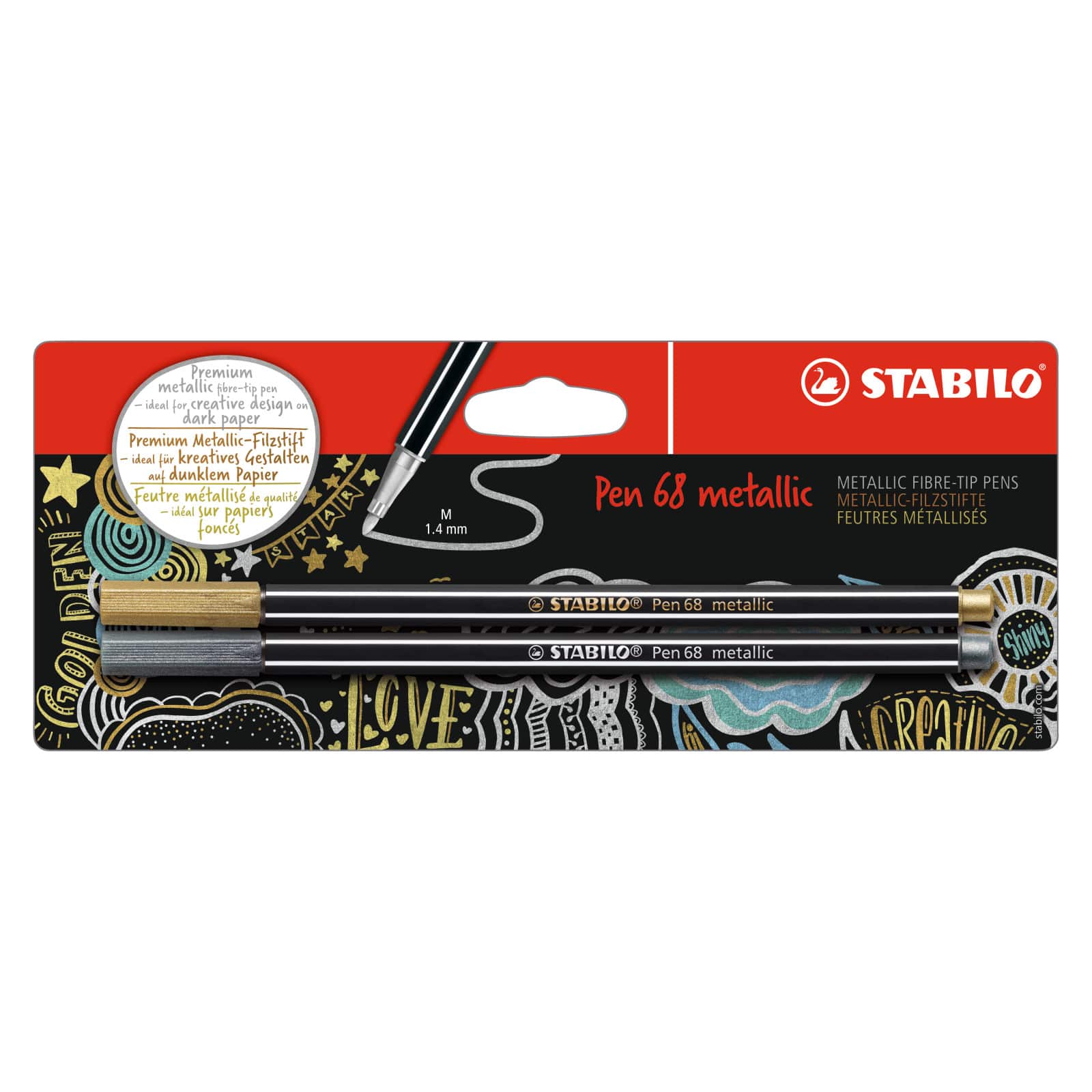 8 Packs: 2 ct. (16 total) STABILO&#xAE; Pen 68 Metallic Pens