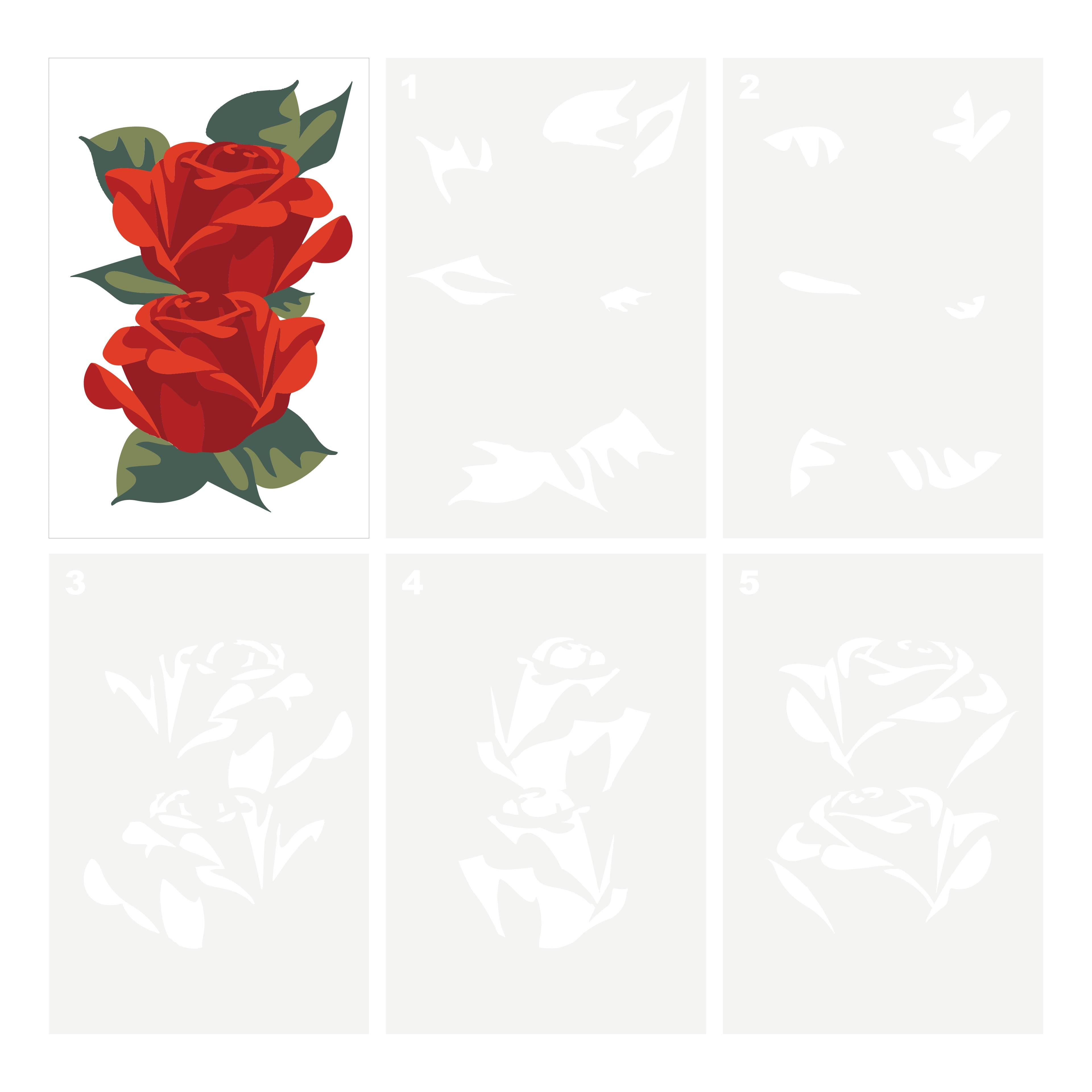 Pair of Roses Layering Stencils by Recollections&#x2122;