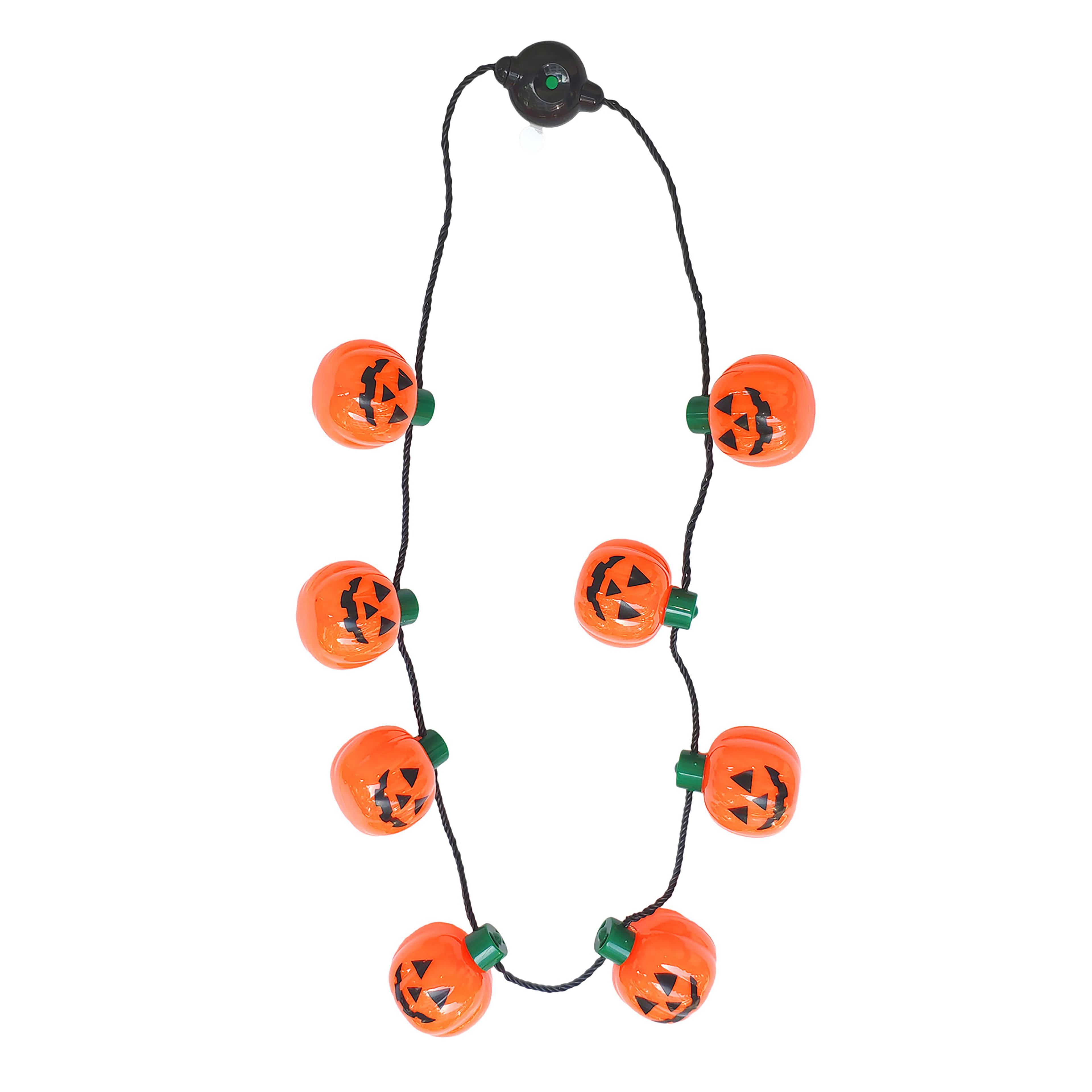 33&#x22; Orange Jack-O&#x27;-Lantern Necklace