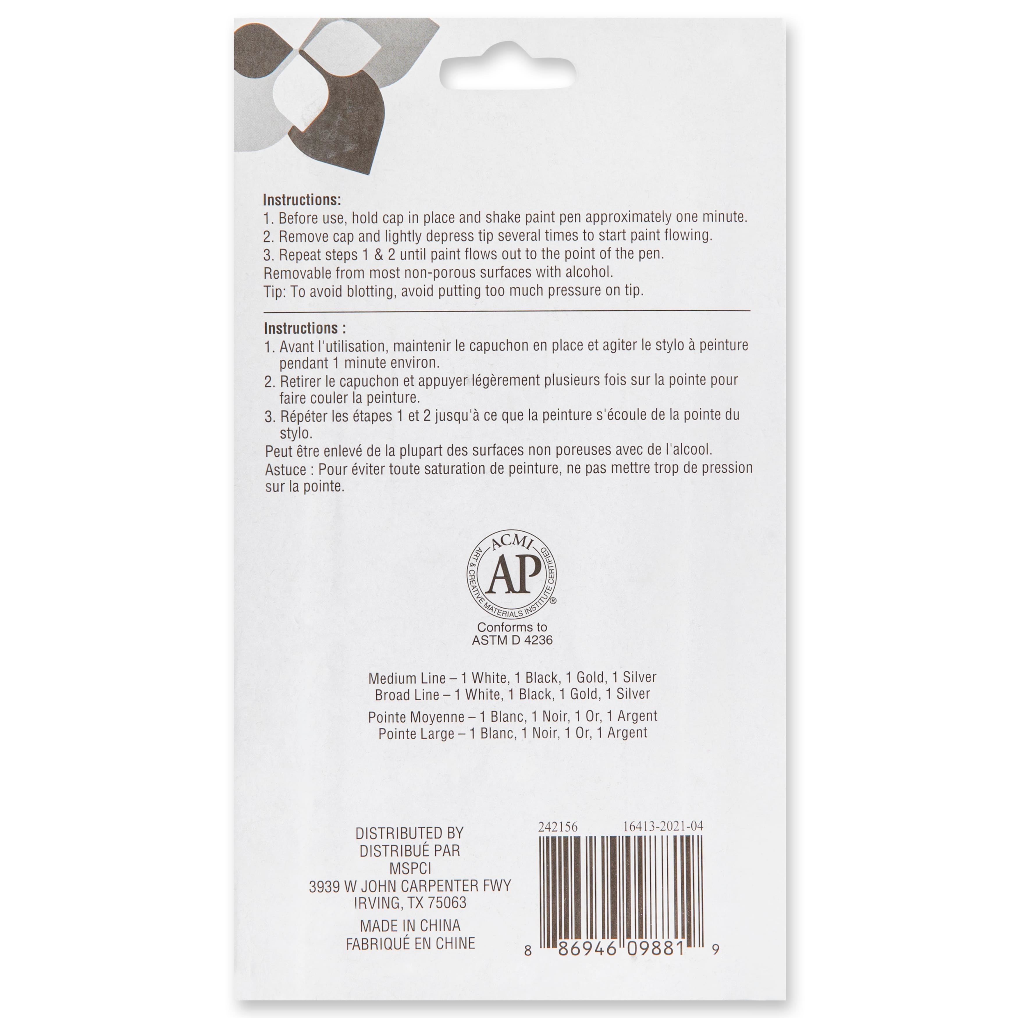 12 Packs: 8 ct. (96 total) Black Tie Paint Pen Set by Craft Smart®