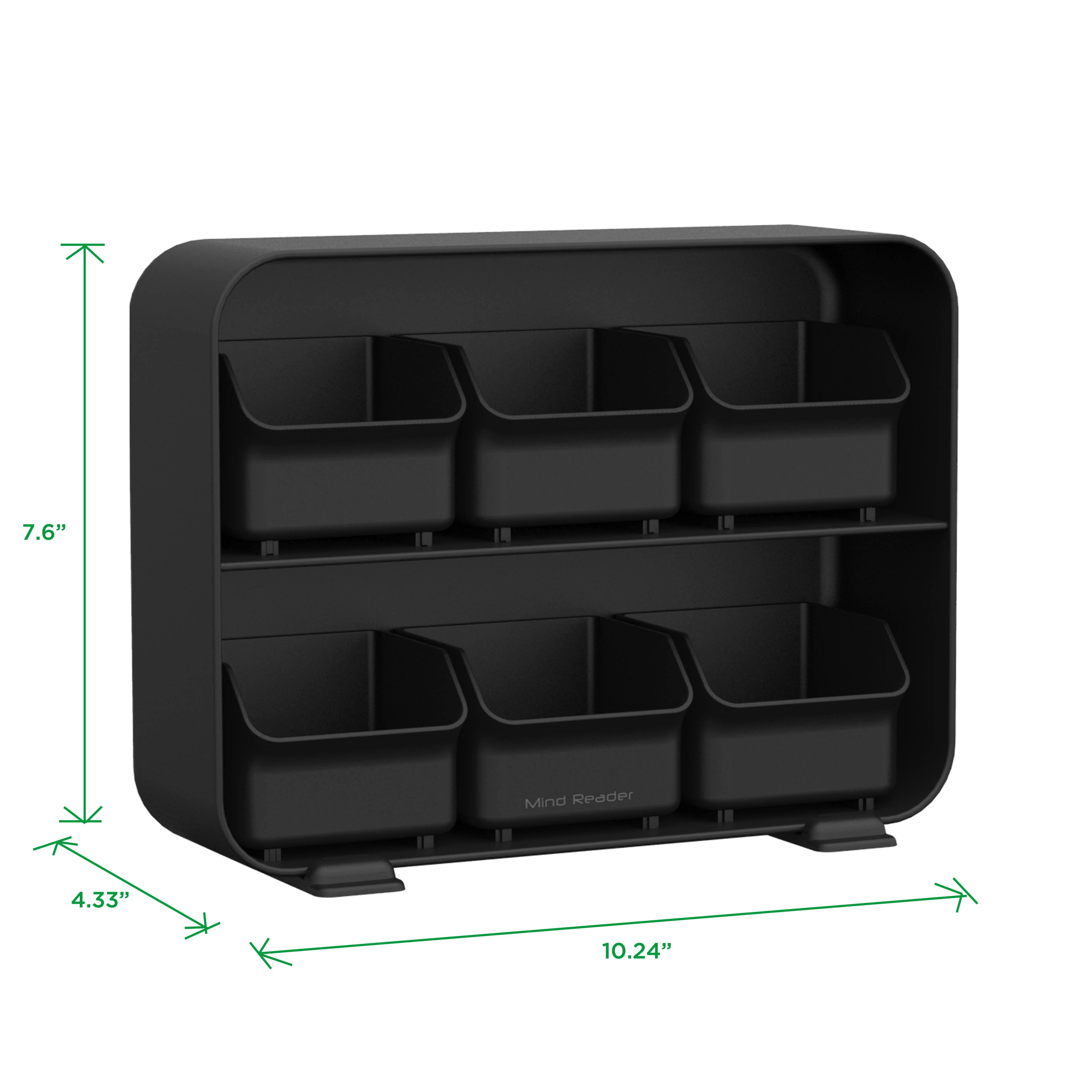 Mind Reader Black 6 Drawer Tea Bag Holder