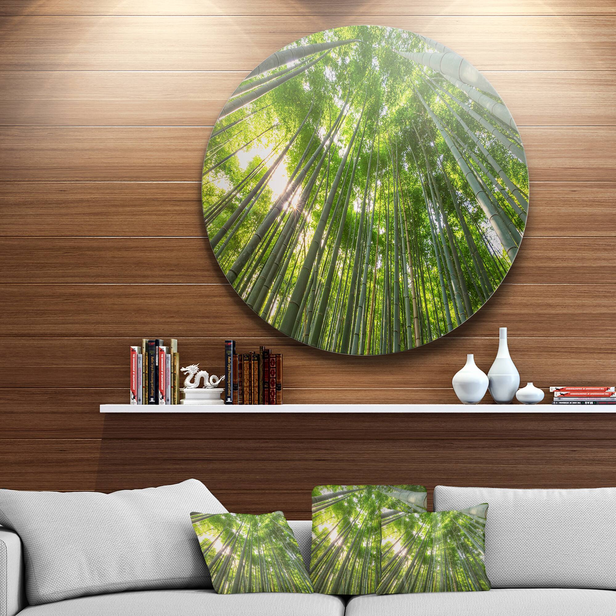 Designart - Peaks of Bamboo in Kyoto Forest&#x27; Oversized Forest Metal Artwork