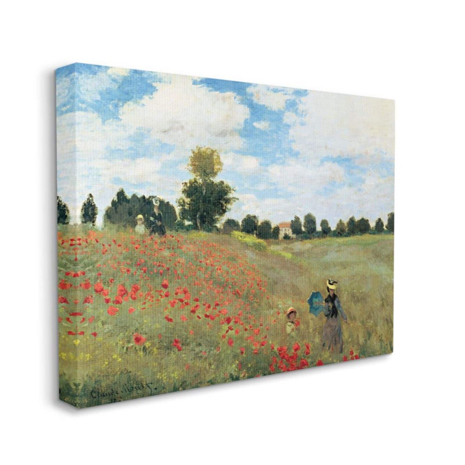 Stupell Industries The Poppy Field by Monet Frameless Classic Painting