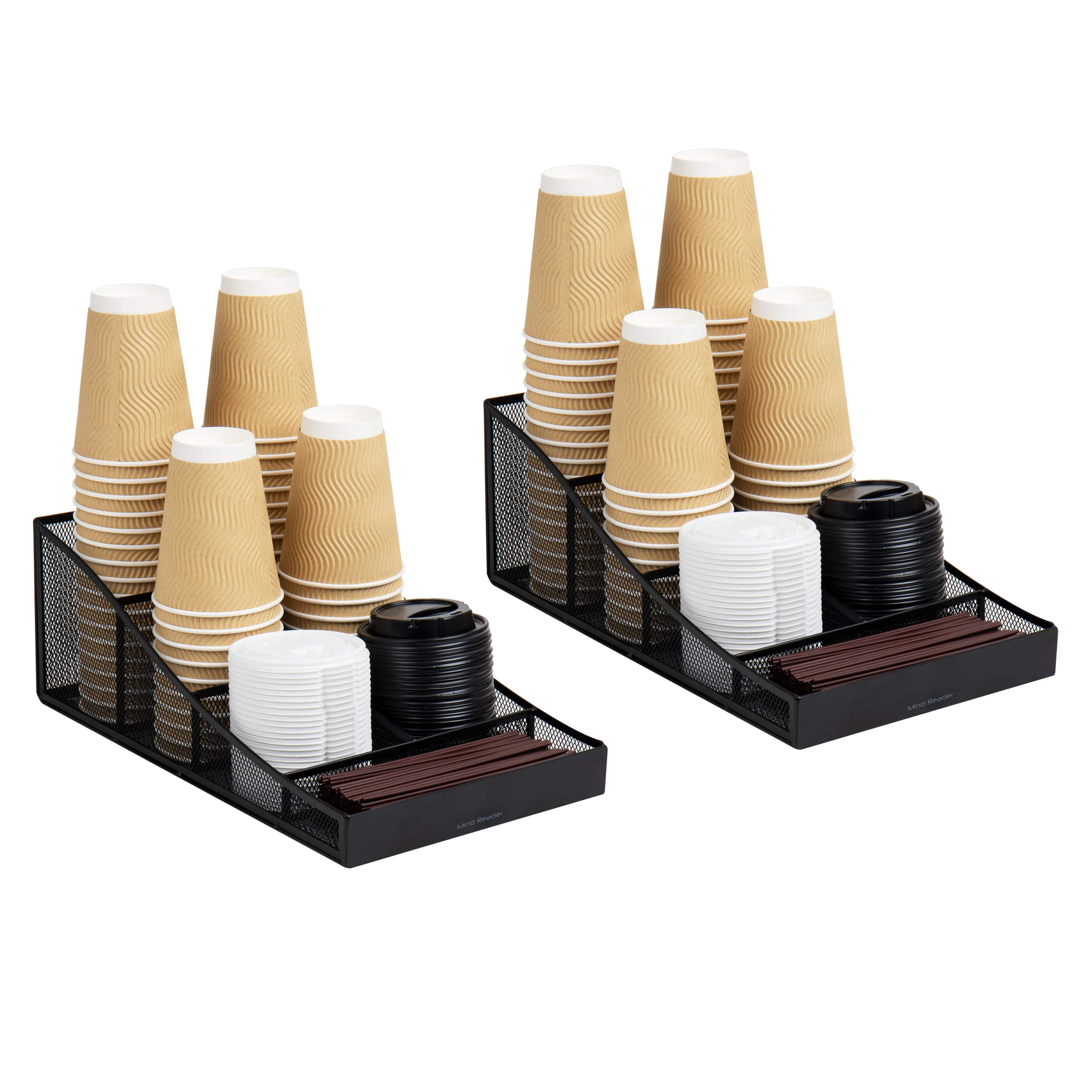 Mind Reader - Trove 7-Compartment Coffee Condiment Organizer - Black