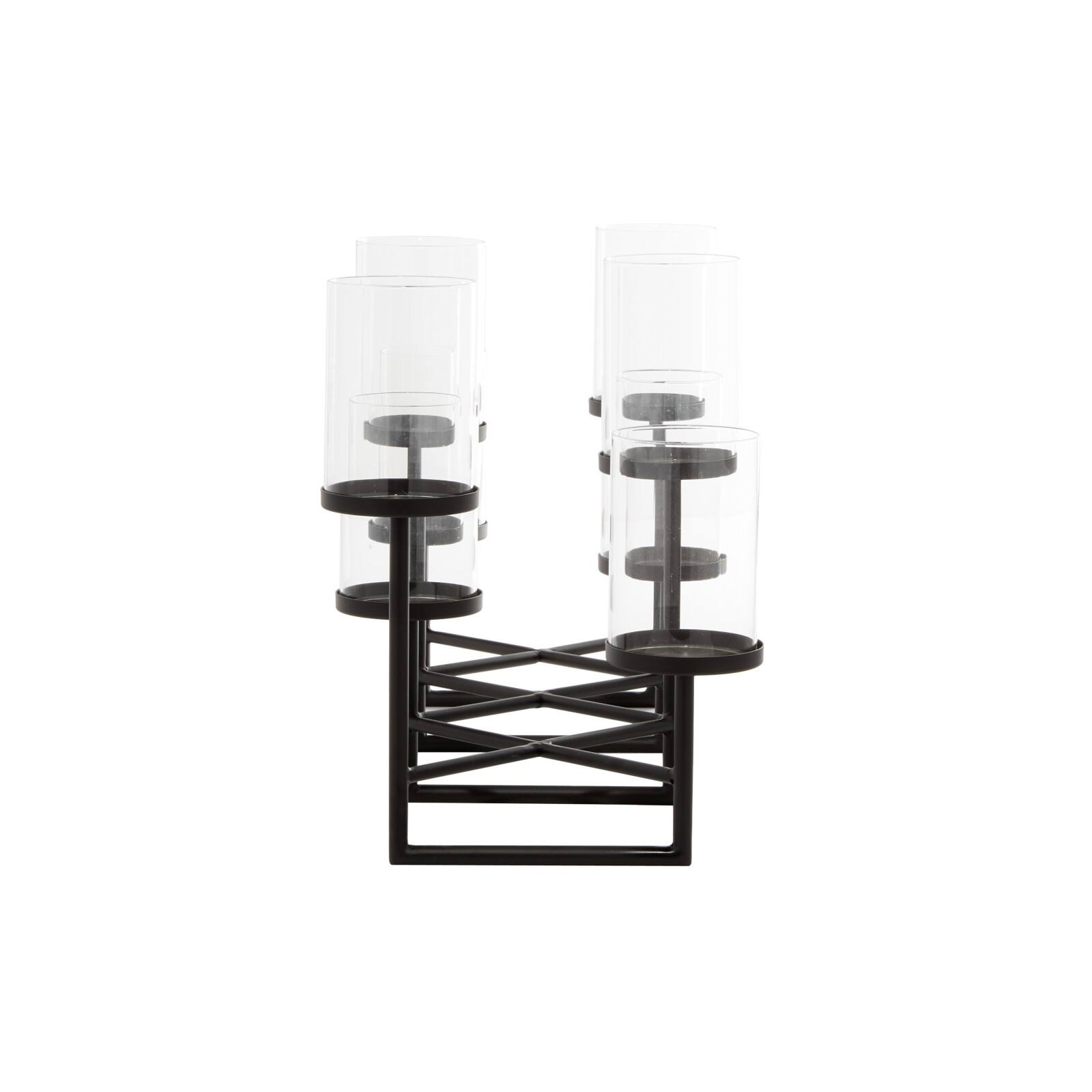 Black Metal Modern Candelabra, 15&#x22; x 26&#x22; x 12&#x22;