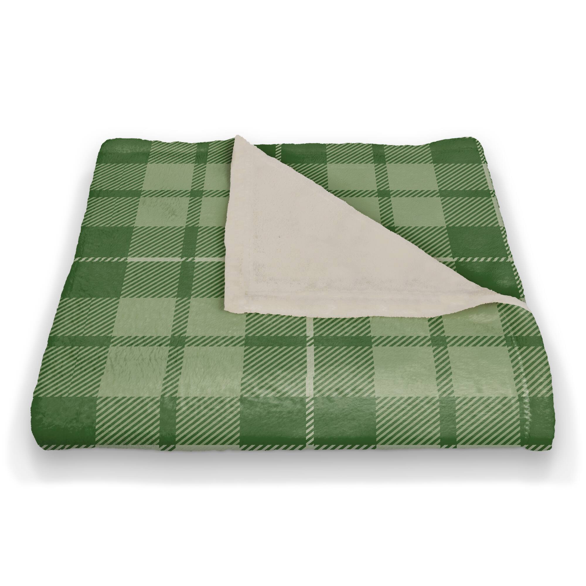 Green Plaid Fleece Blanket