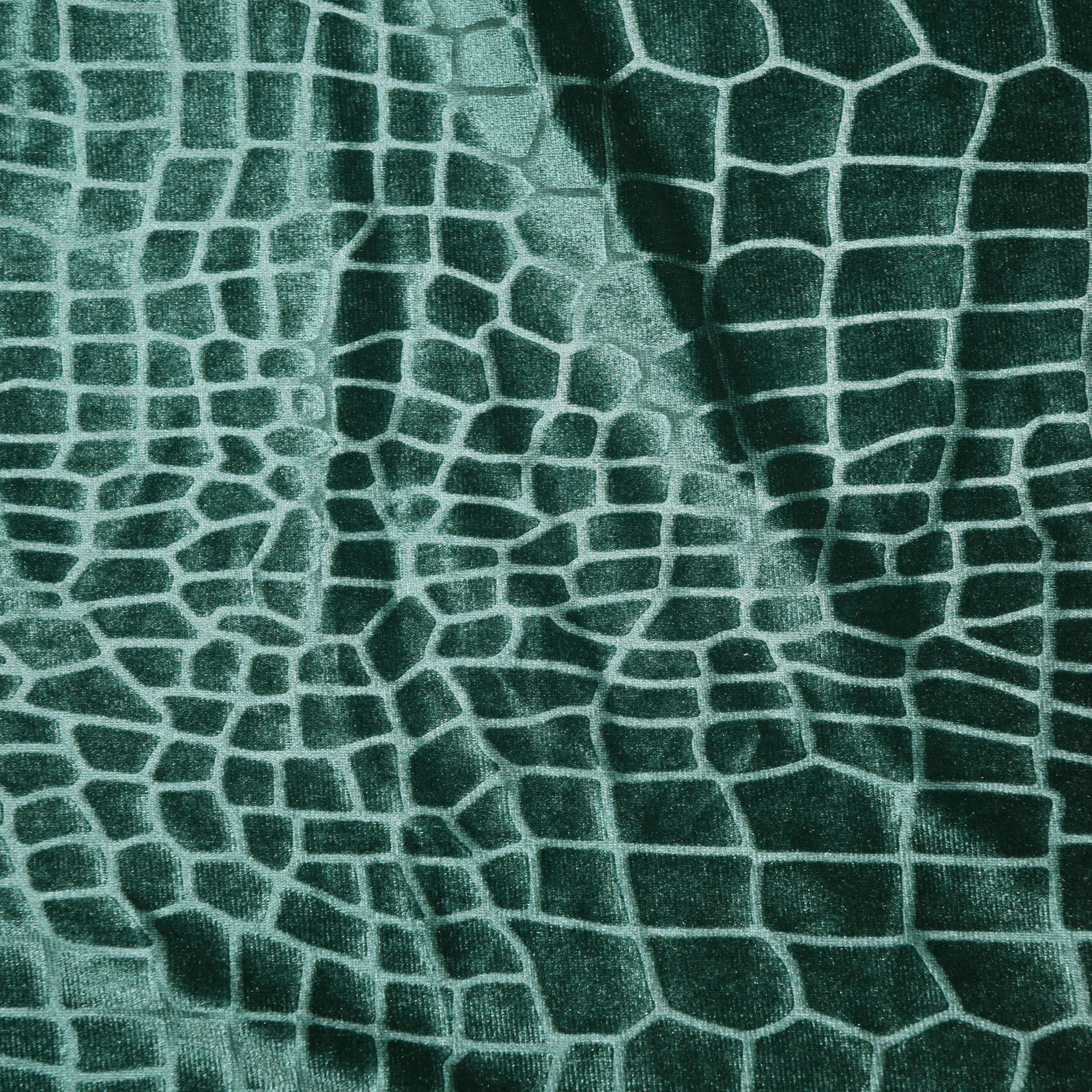 Feldman Green Reptile Velvet Fabric