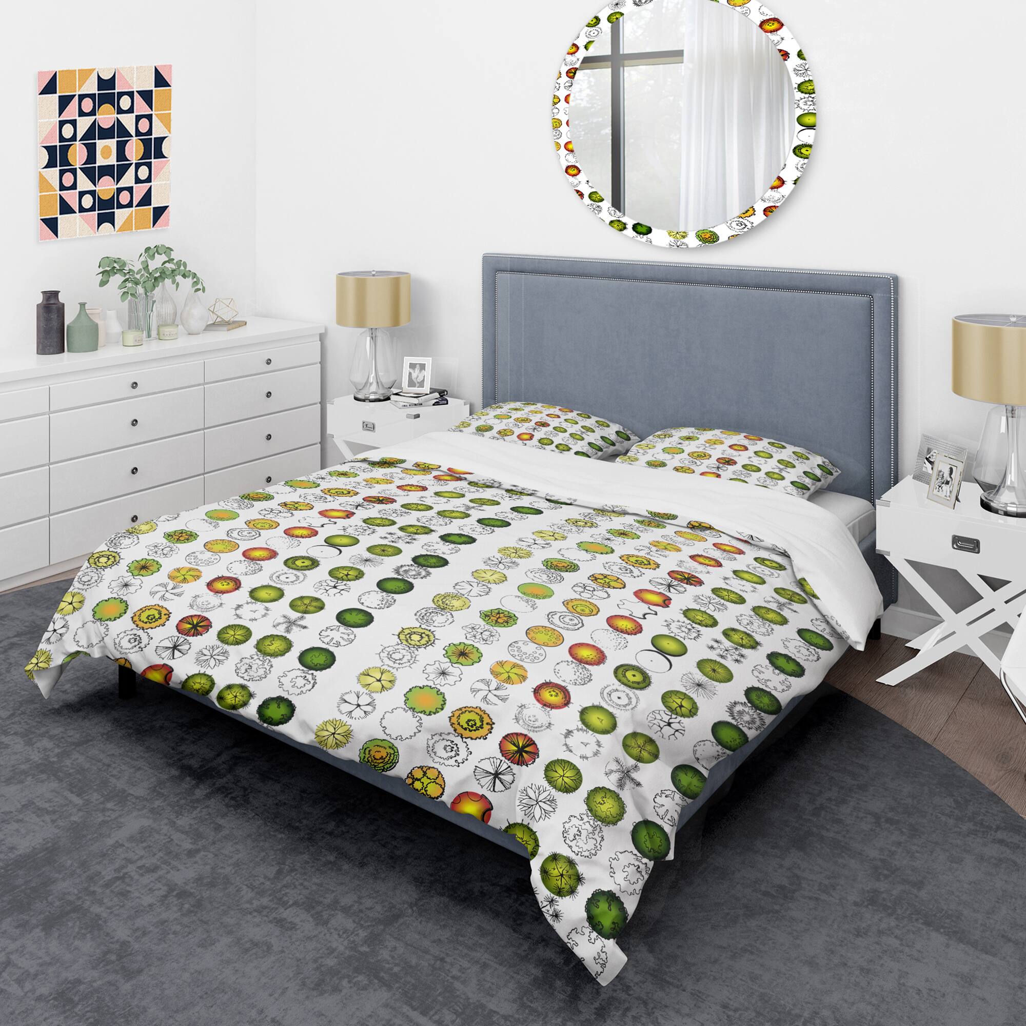 Designart 'Retro Tree Top Design' Mid-Century Duvet Cover Set