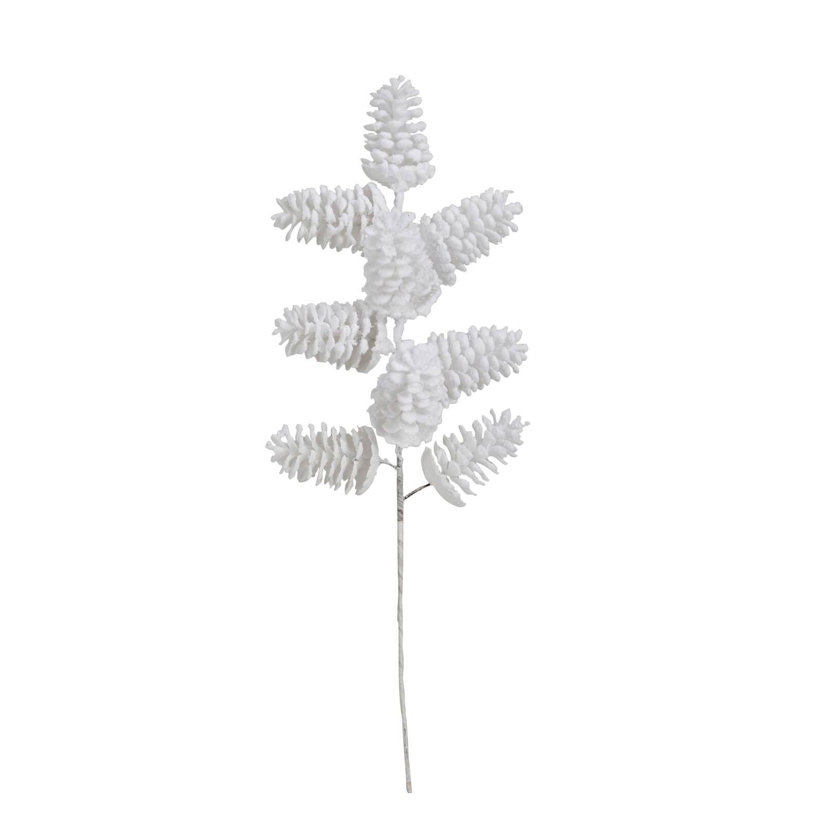 Hello Honey&#xAE; 24&#x22; White Flocked Faux Pinecone Pick