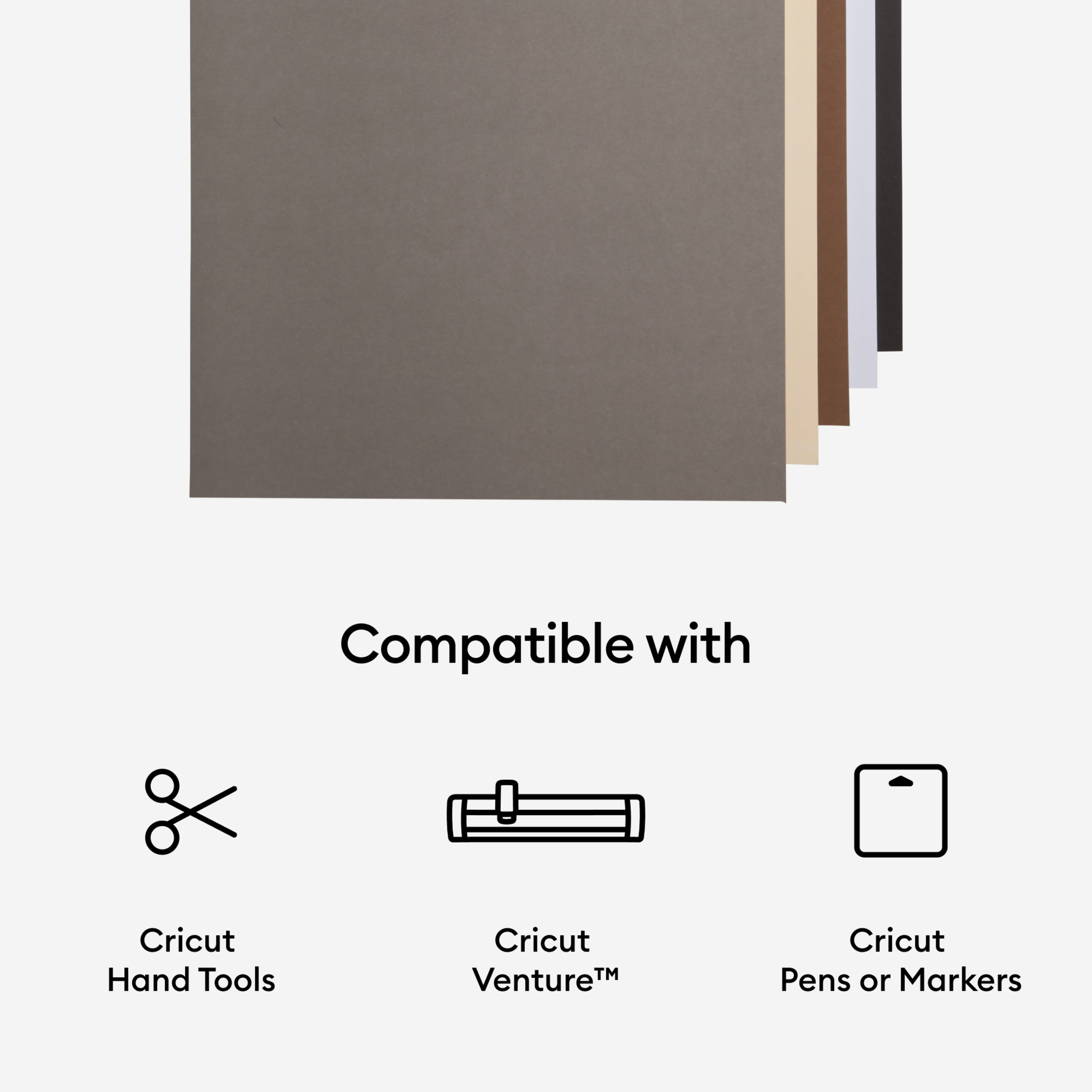 Cricut® Smart Paper™ Neutrals 13" x 25" Sticker Cardstock Sampler, 20 Sheets