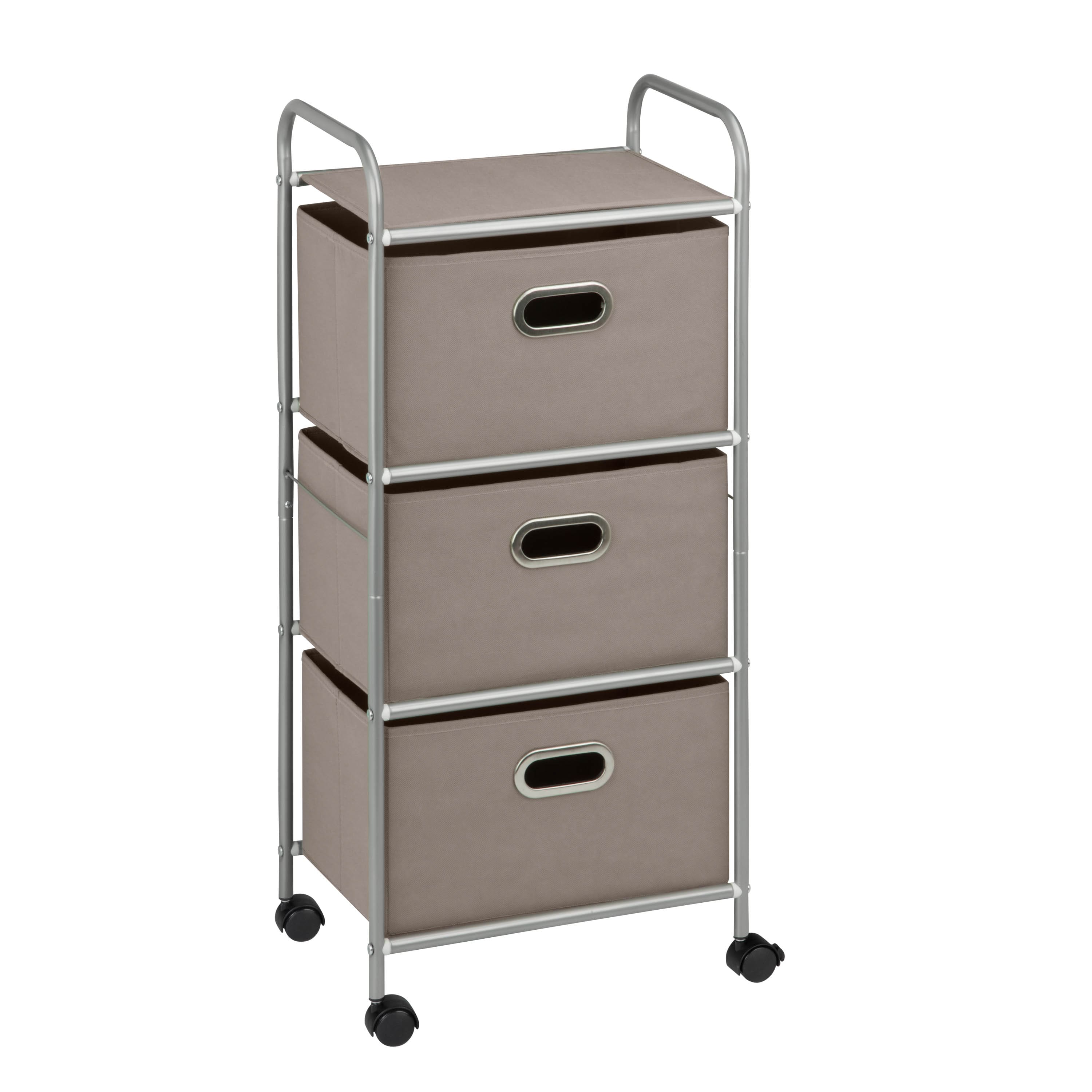 Honey Can Do 3-Drawer Gray Rolling Fabric Storage Cart