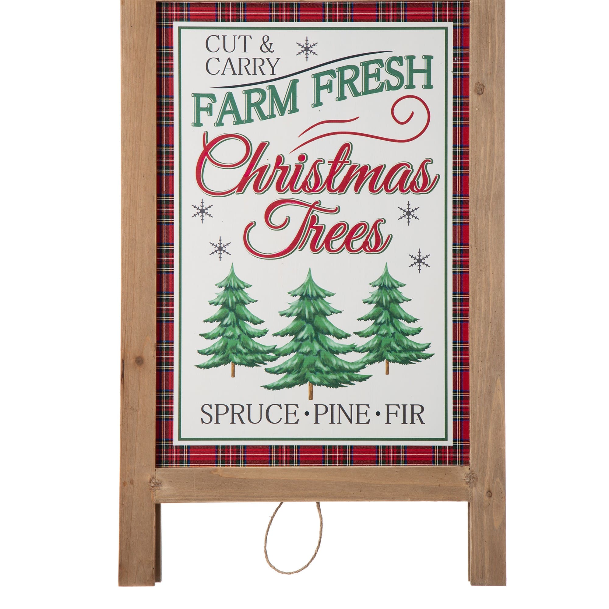 Glitzhome&#xAE; 24&#x22; Wooden Christmas Trees Porch Sign