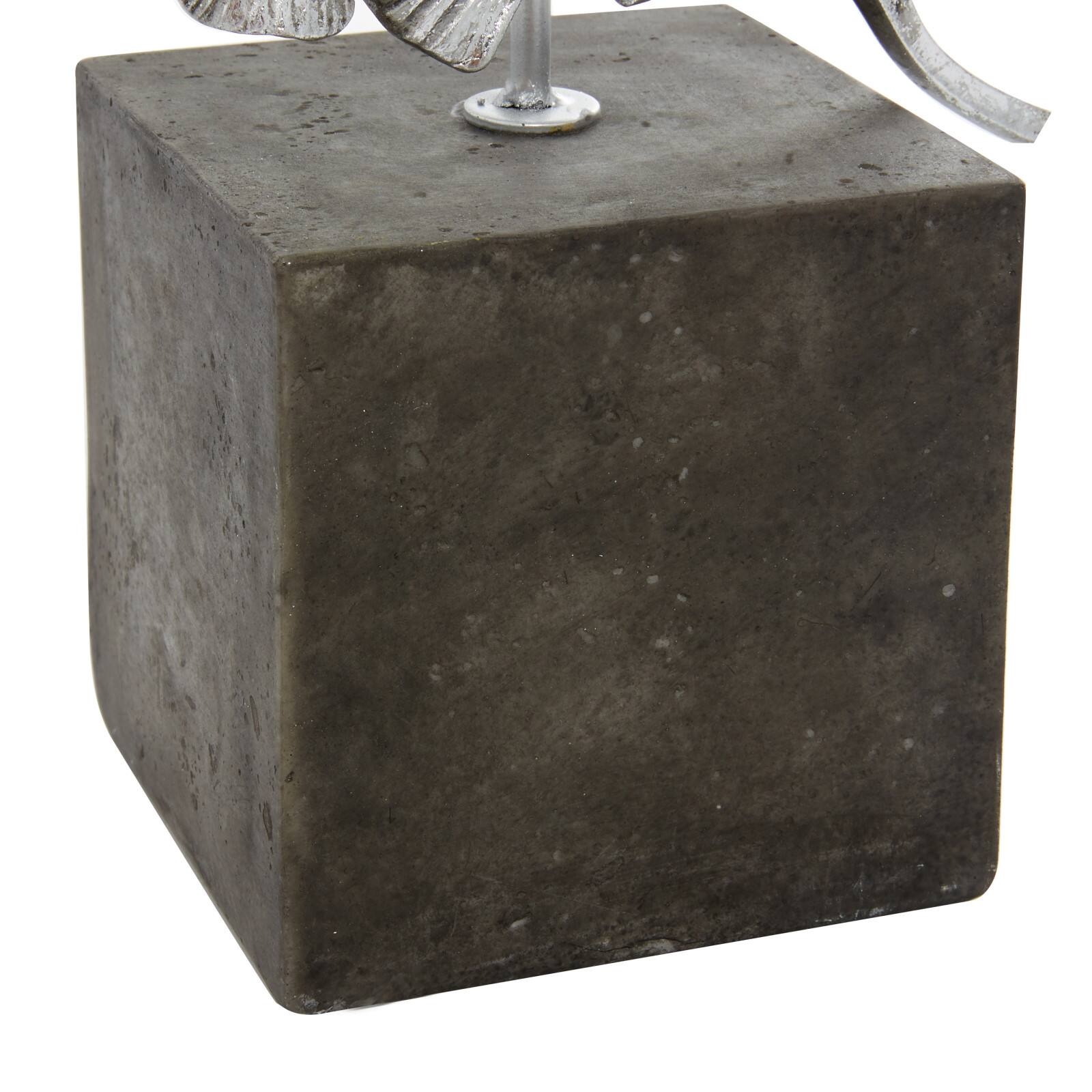 18" Silver Polystone Contemporary Sculpture