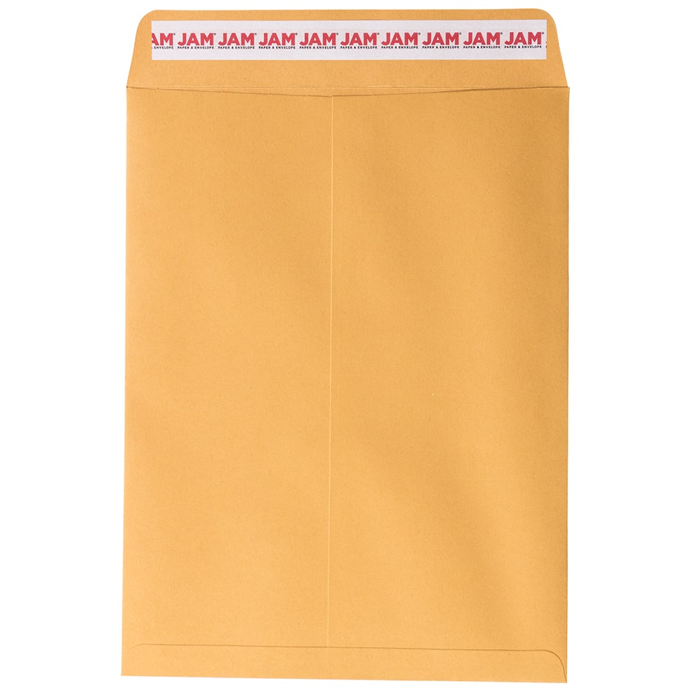 JAM Paper Brown Kraft Manila Open End Catalog Premium Envelopes with Peel &#x26; Seal Closure