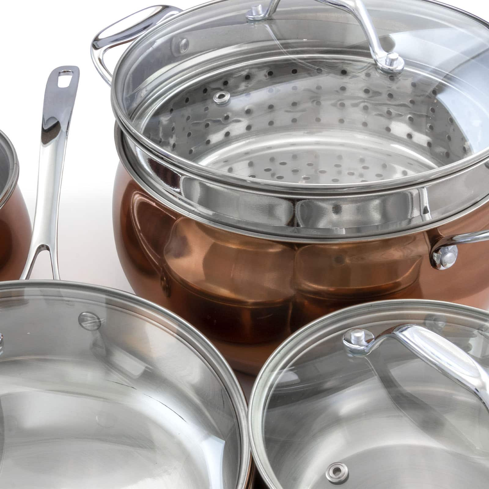 Oster Carabello Copper 9 Piece Stainless Steel Cookware Combo Set