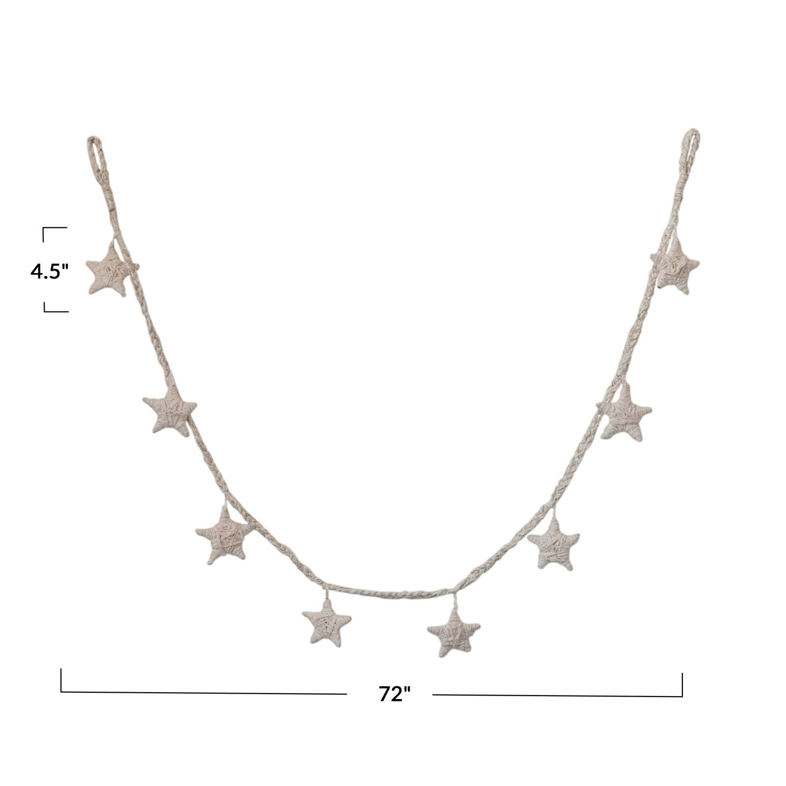 Hello Honey&#xAE; 6ft. Natural Handmade Cotton Blend Star Garland