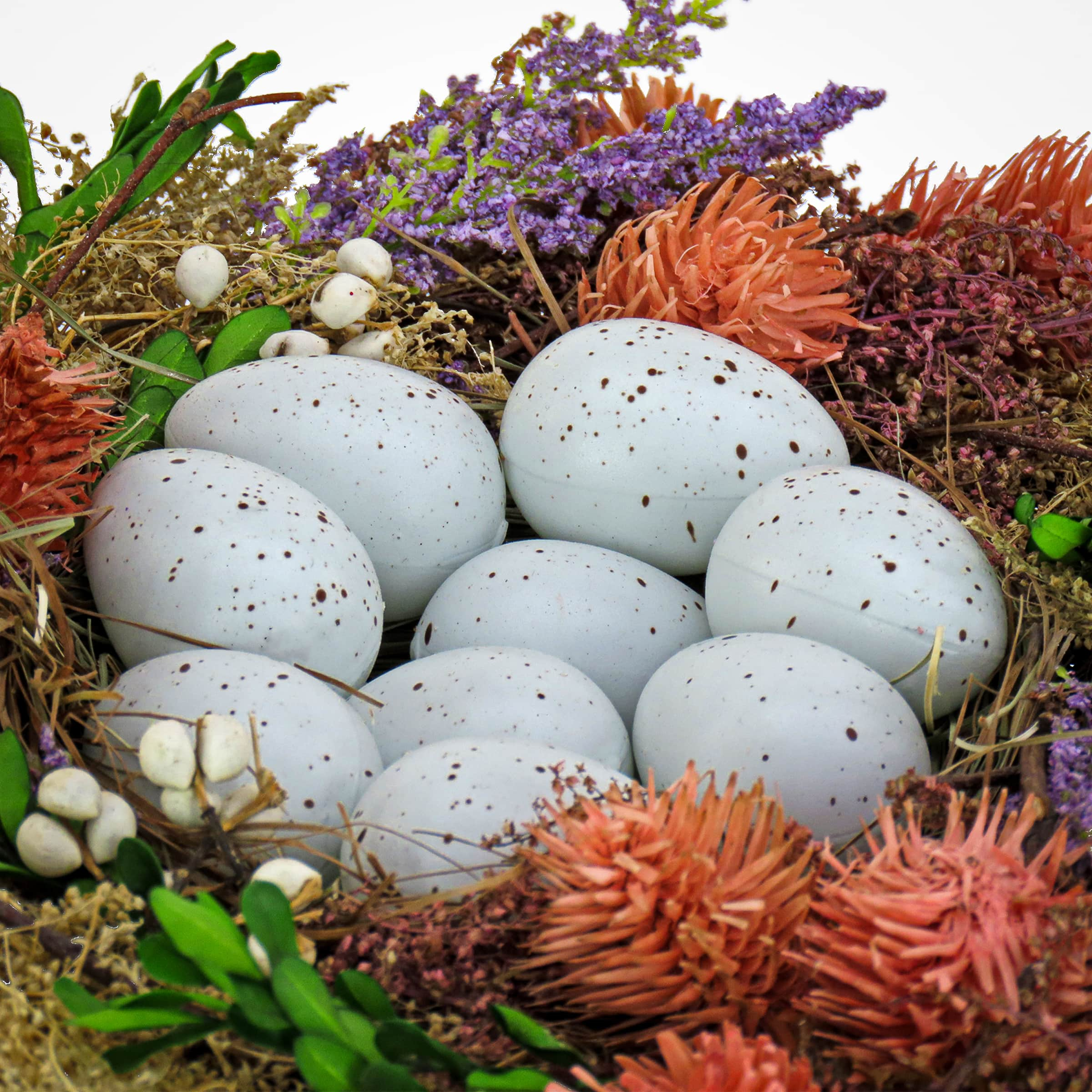 10&#x22; Flower &#x26; Egg Bird&#x2019;s Nest Tabletop Accent