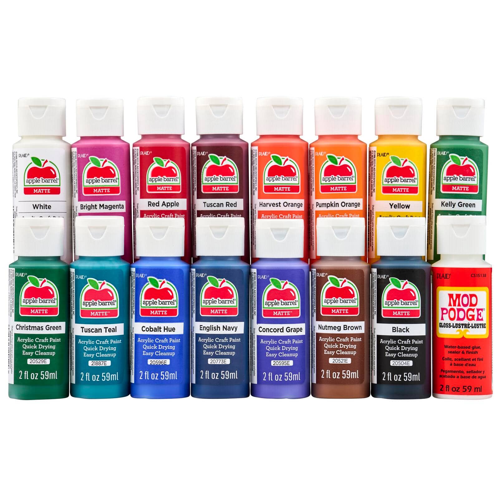 Apple Barrel&#xAE; Acrylic Fall Colors Paints with Mod Podge Gloss 16 Piece Set