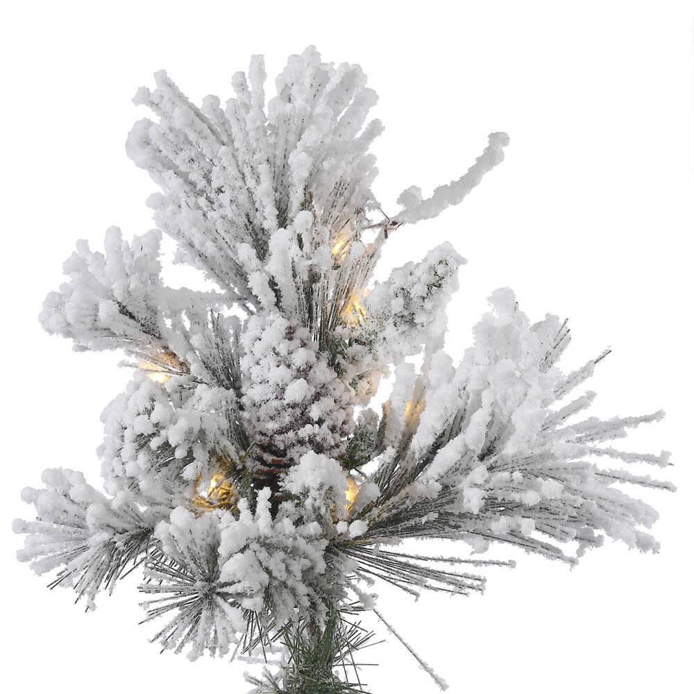 6.5ft. Pre-Lit Flocked Alberta Artificial Christmas Tree, Pure White LED Lights