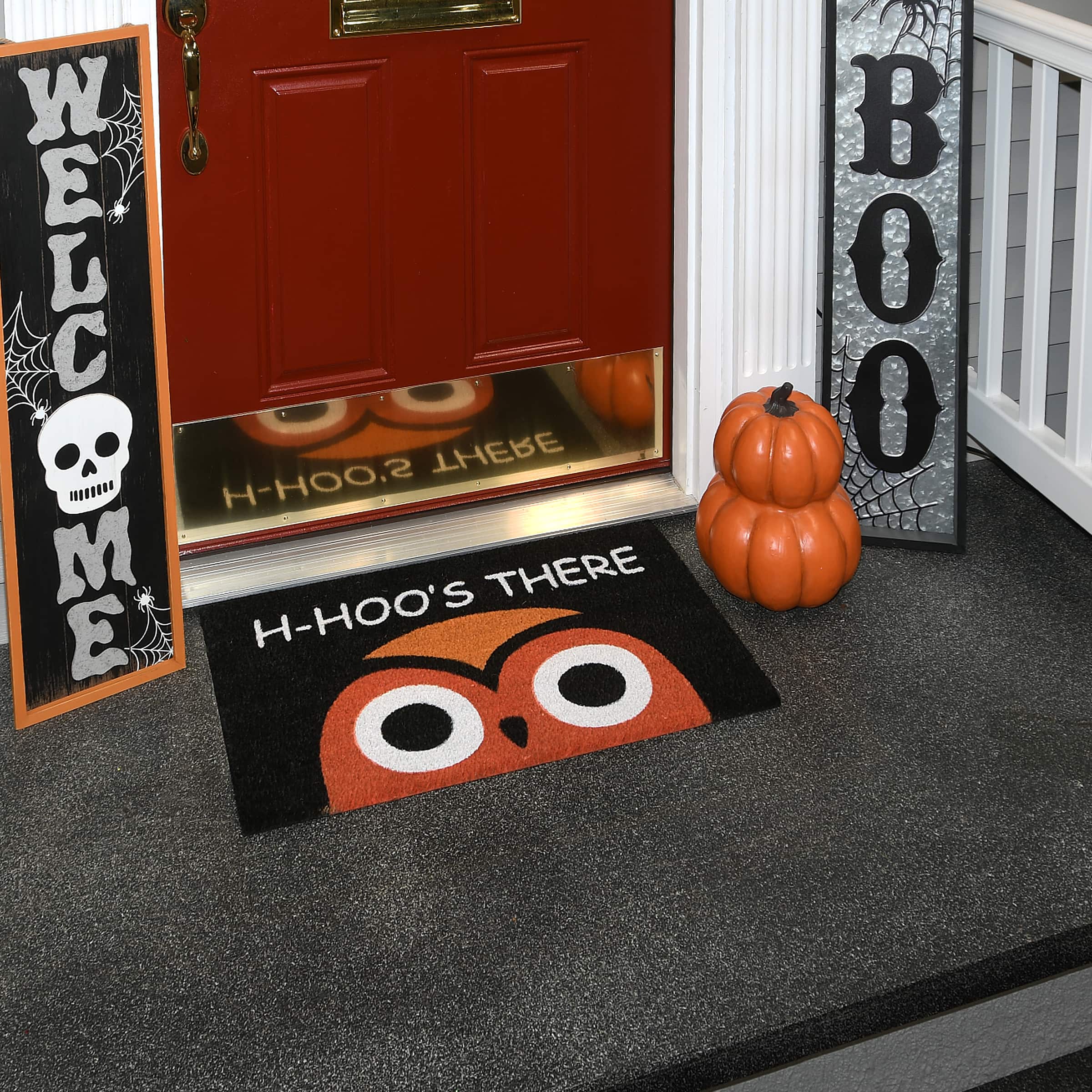 Owl Head Halloween Doormat