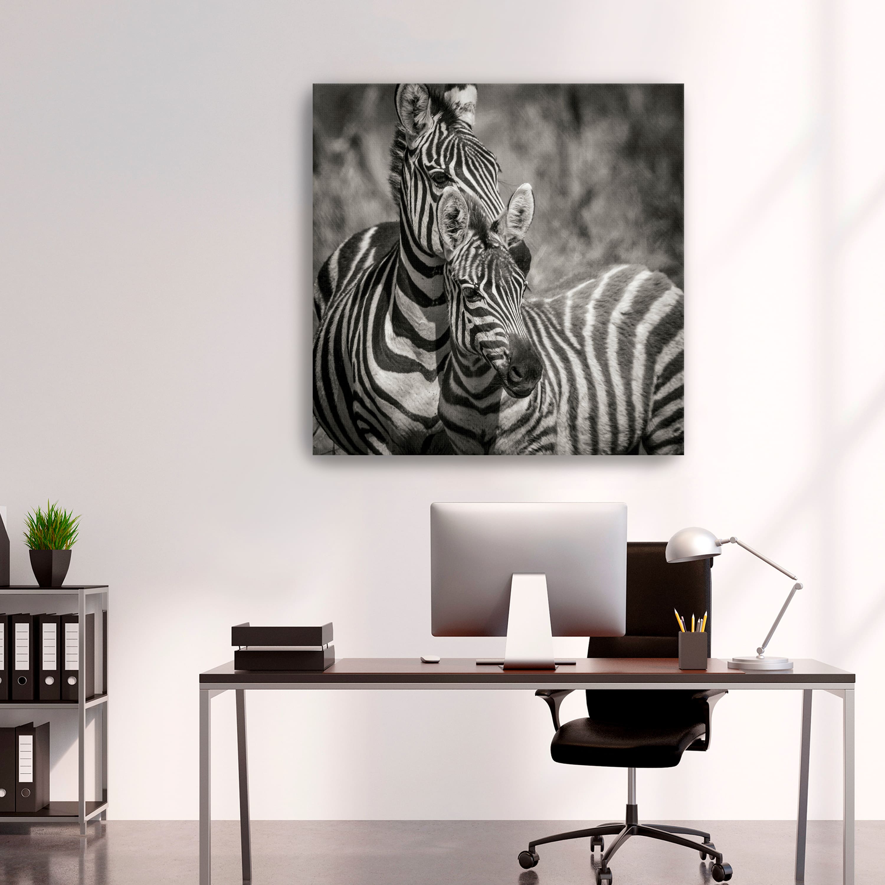 Zebra Pair Canvas Giclee