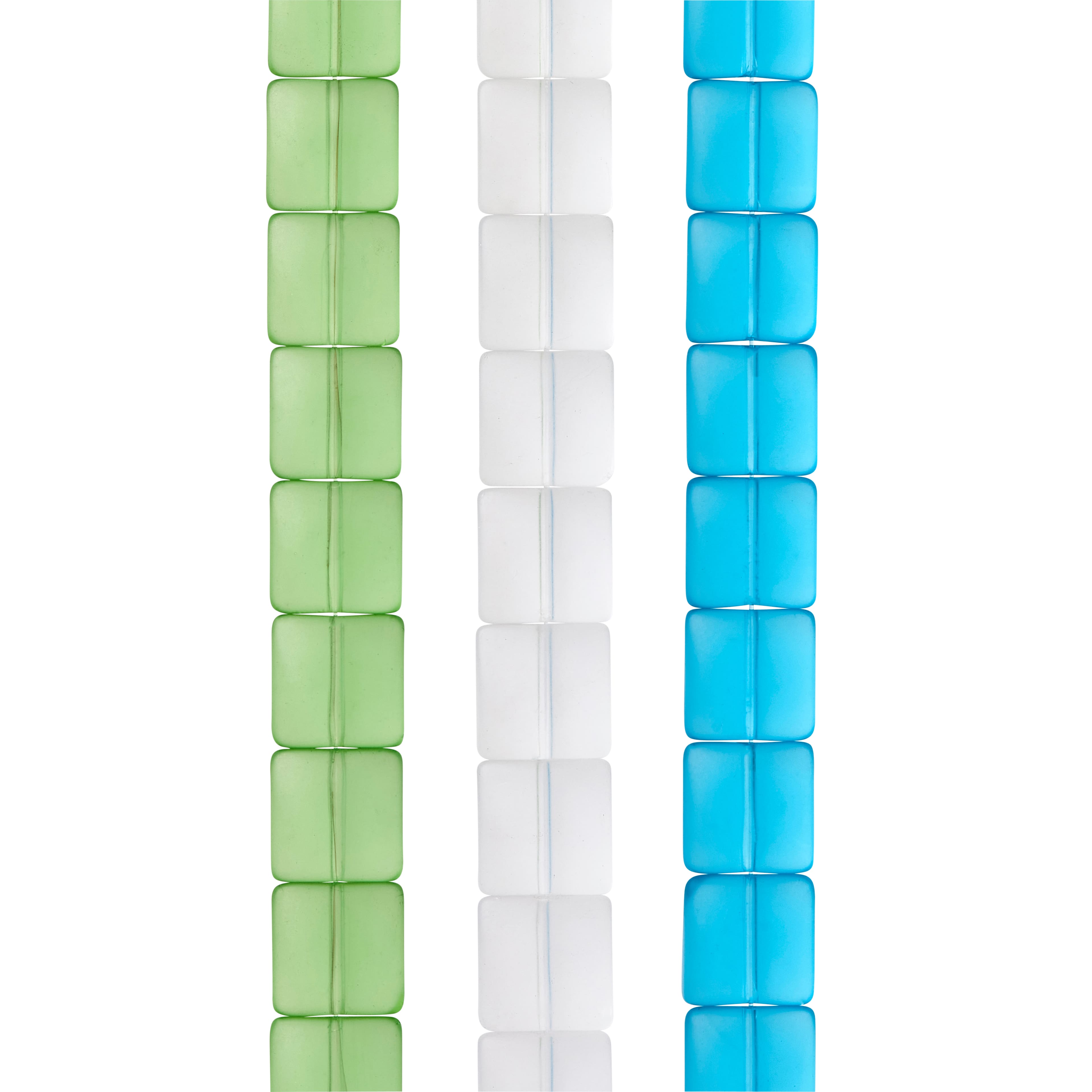 12 Pack: Matte Multicolored Glass Square Beads, 11mm by Bead Landing™