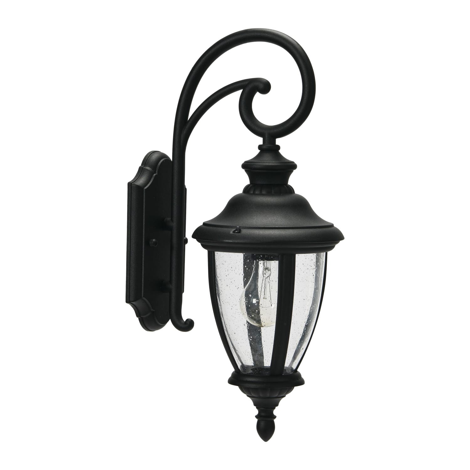 Robert Stevenson Lighting Prestwick Matte Black Metal &#x26; Glass Outdoor Light