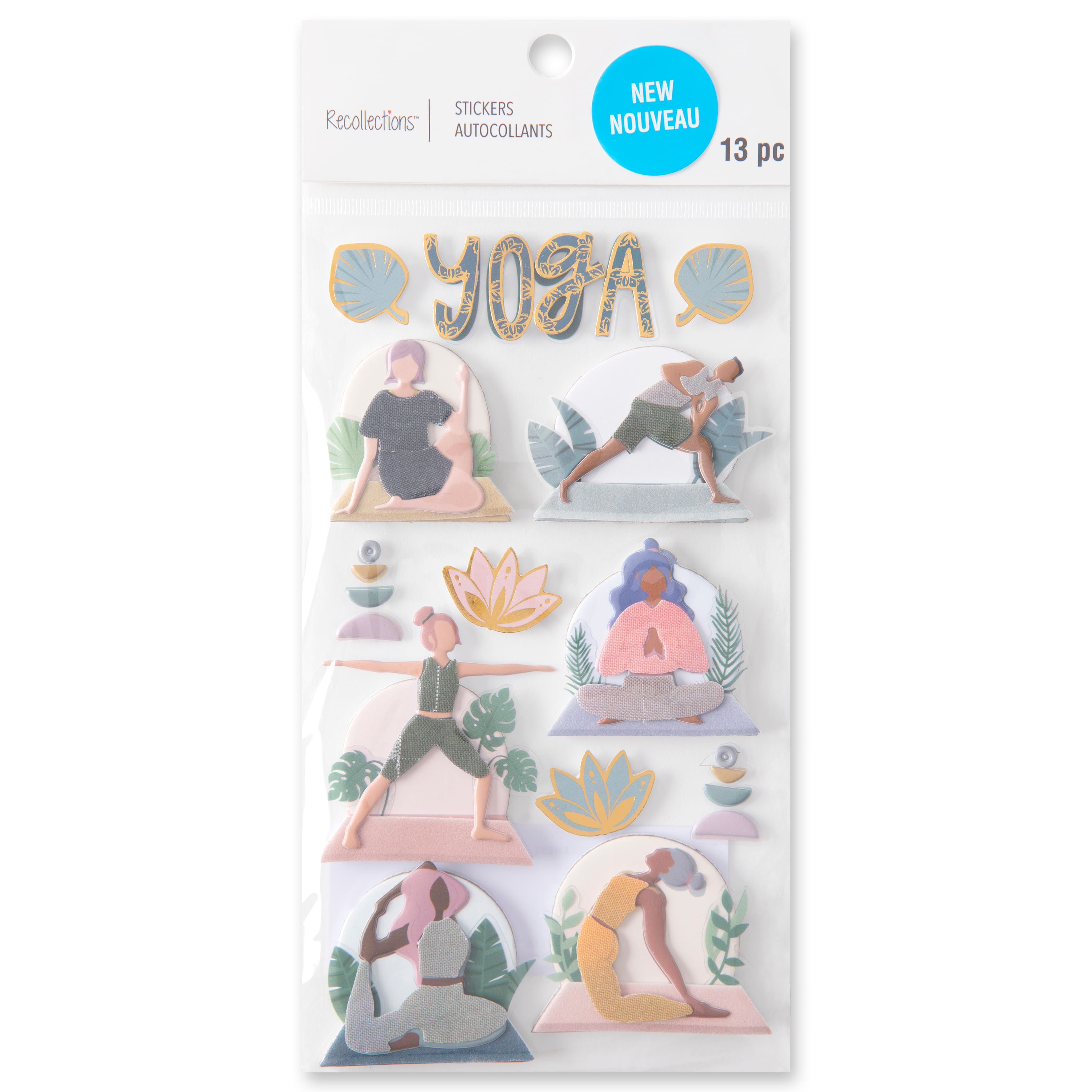 12 Pack: Yoga Dimensional Stickers by Recollections&#x2122;