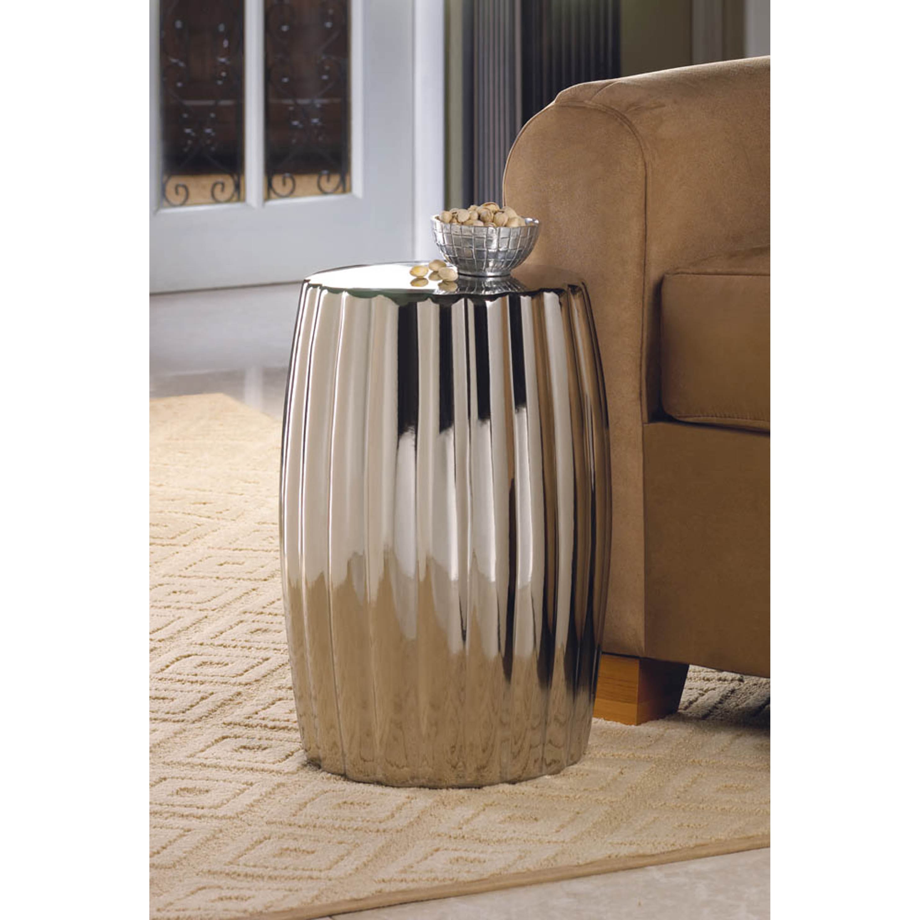 18.5&#x22; Silver Decorative Stool