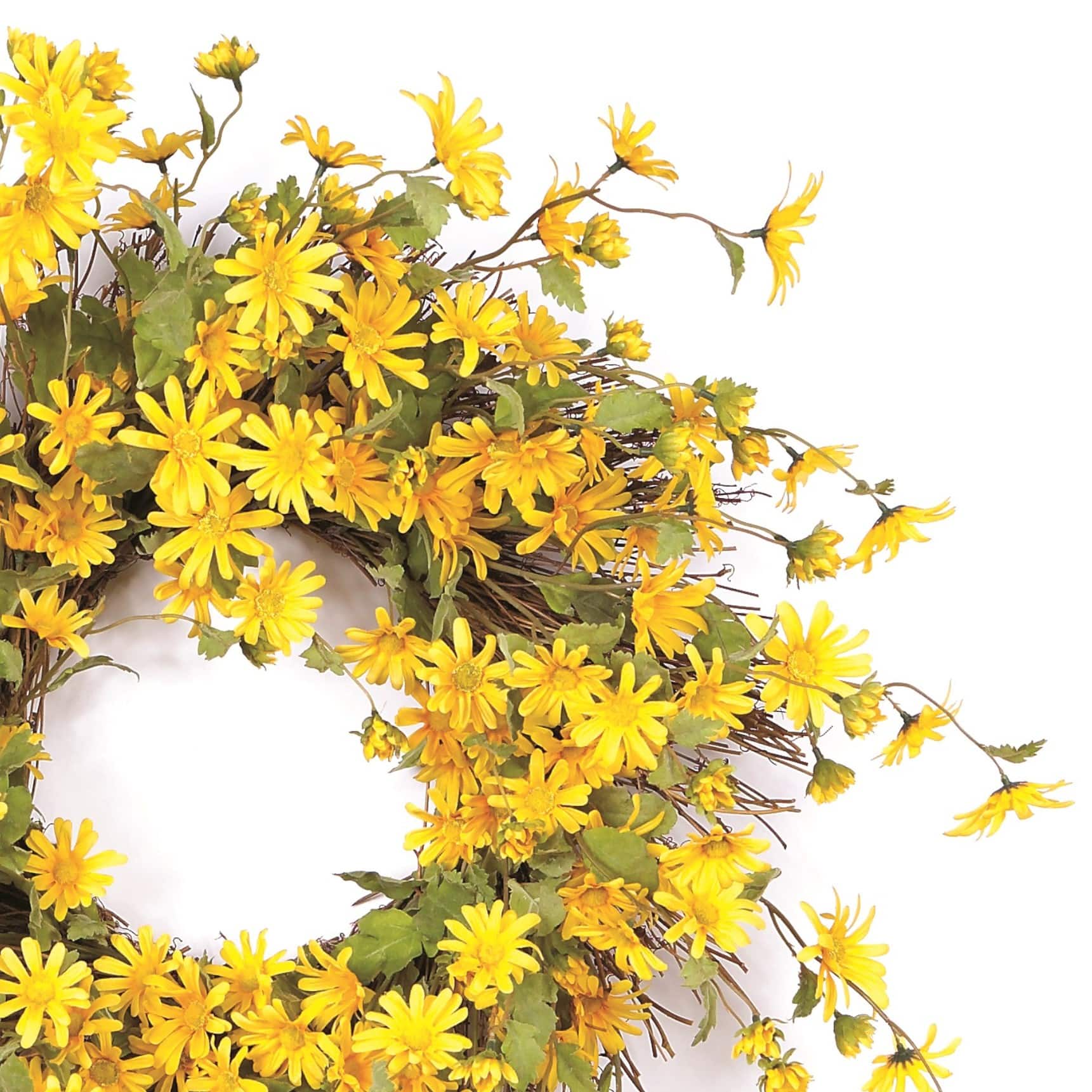 23" Yellow Daisy Wreath