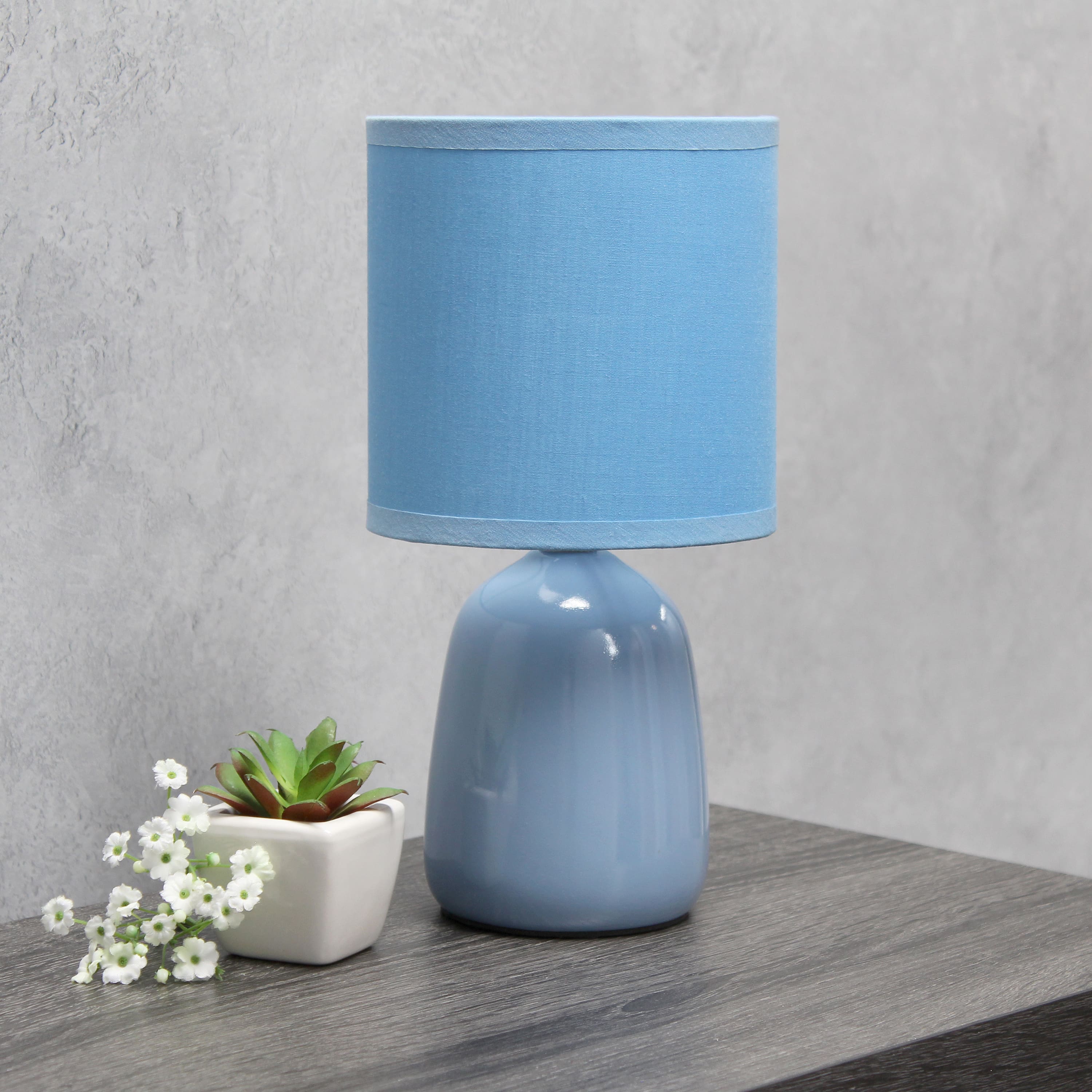 Simple Designs 10&#x22; Thimble Base Ceramic Table Lamp