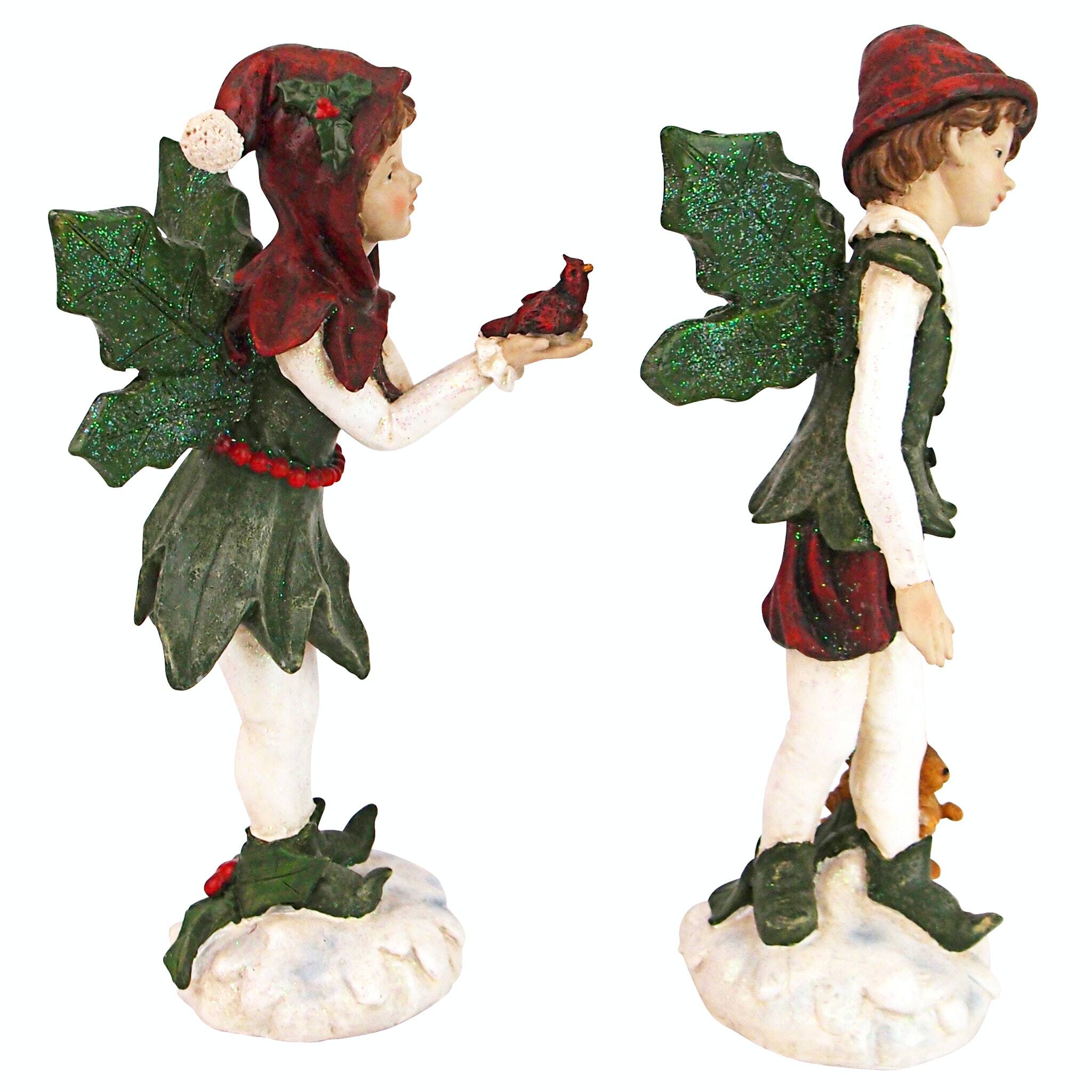 Design Toscano Santa&#x27;s Victorian Holly Christmas Elves Statue Set