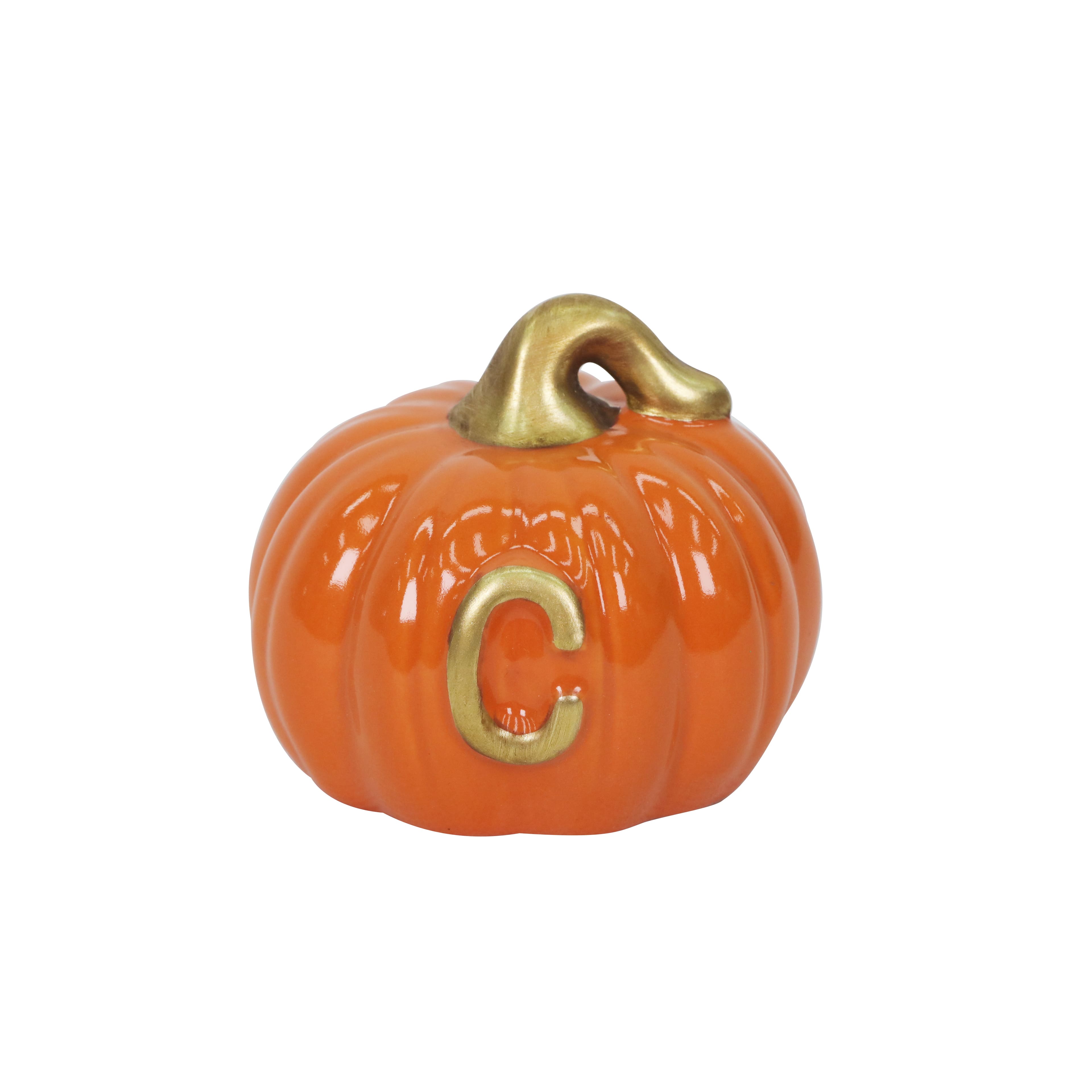 3" Ceramic Pumpkin Monogram Décor by Ashland®