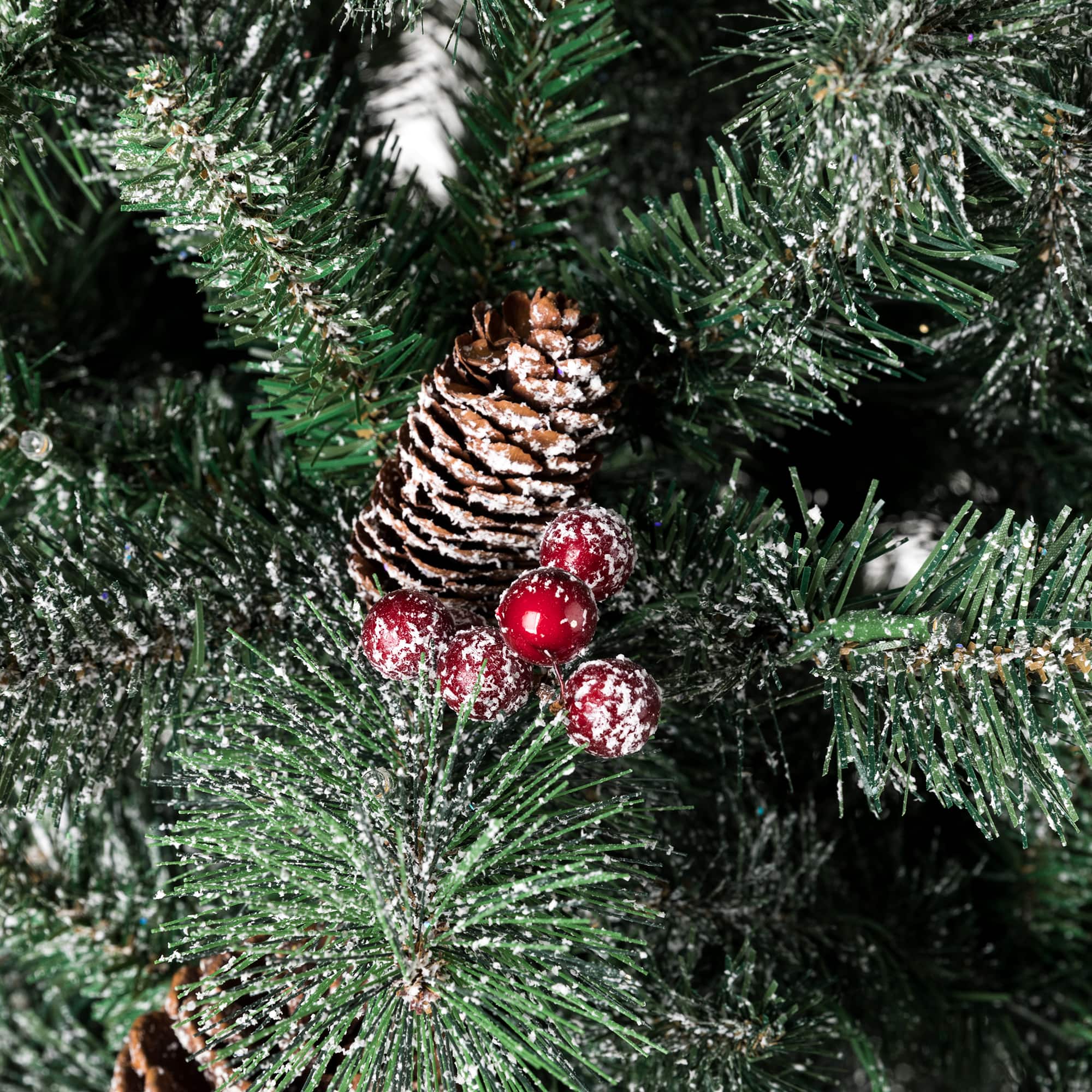 5ft. Pre-Lit Flocked Pine Artificial Christmas Tree, Warm White Lights, 2ct.