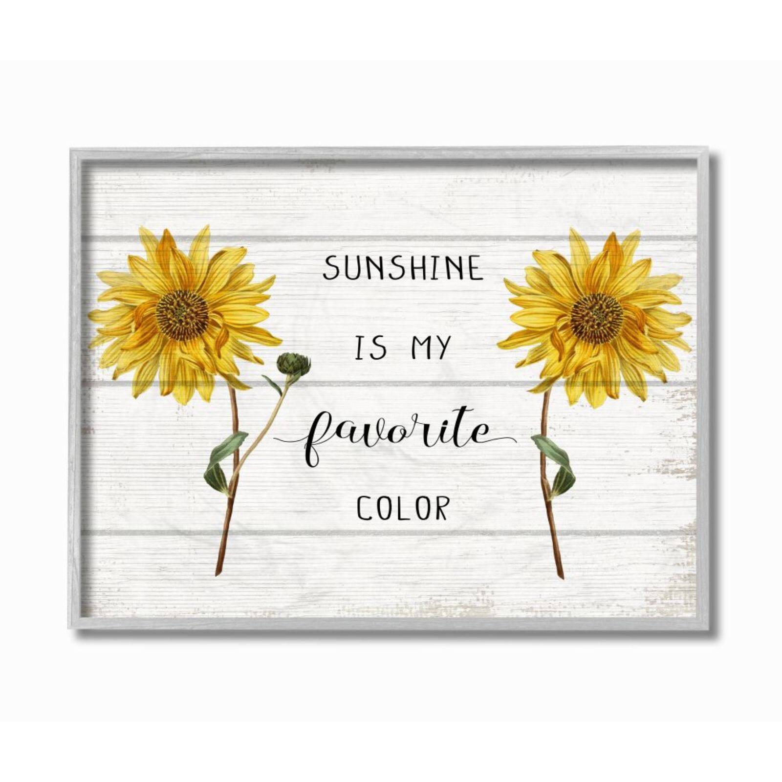 Stupell Industries Sunshine is My Favorite Color Gray Framed Wall Art