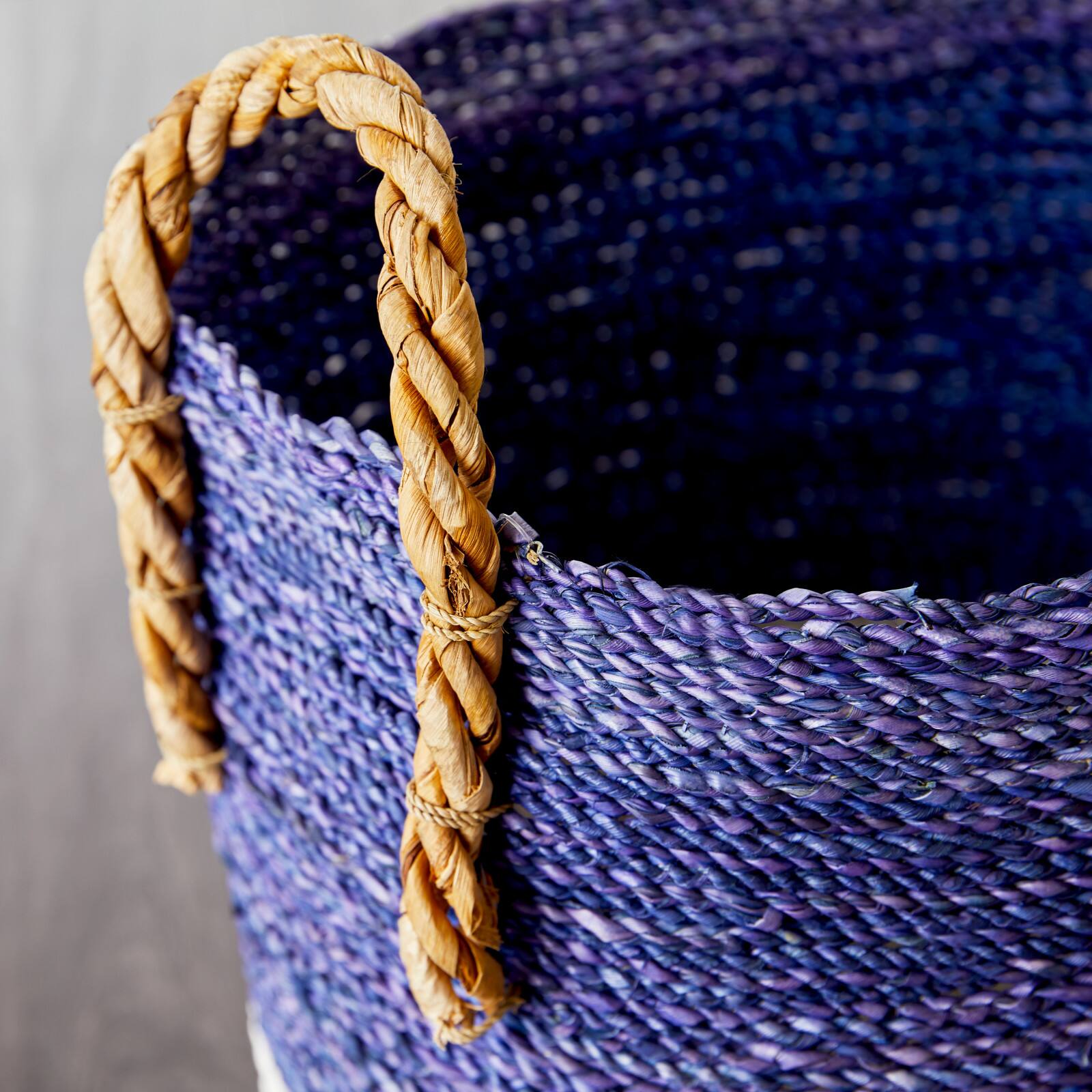 Blue Seagrass Coastal Storage Basket Set