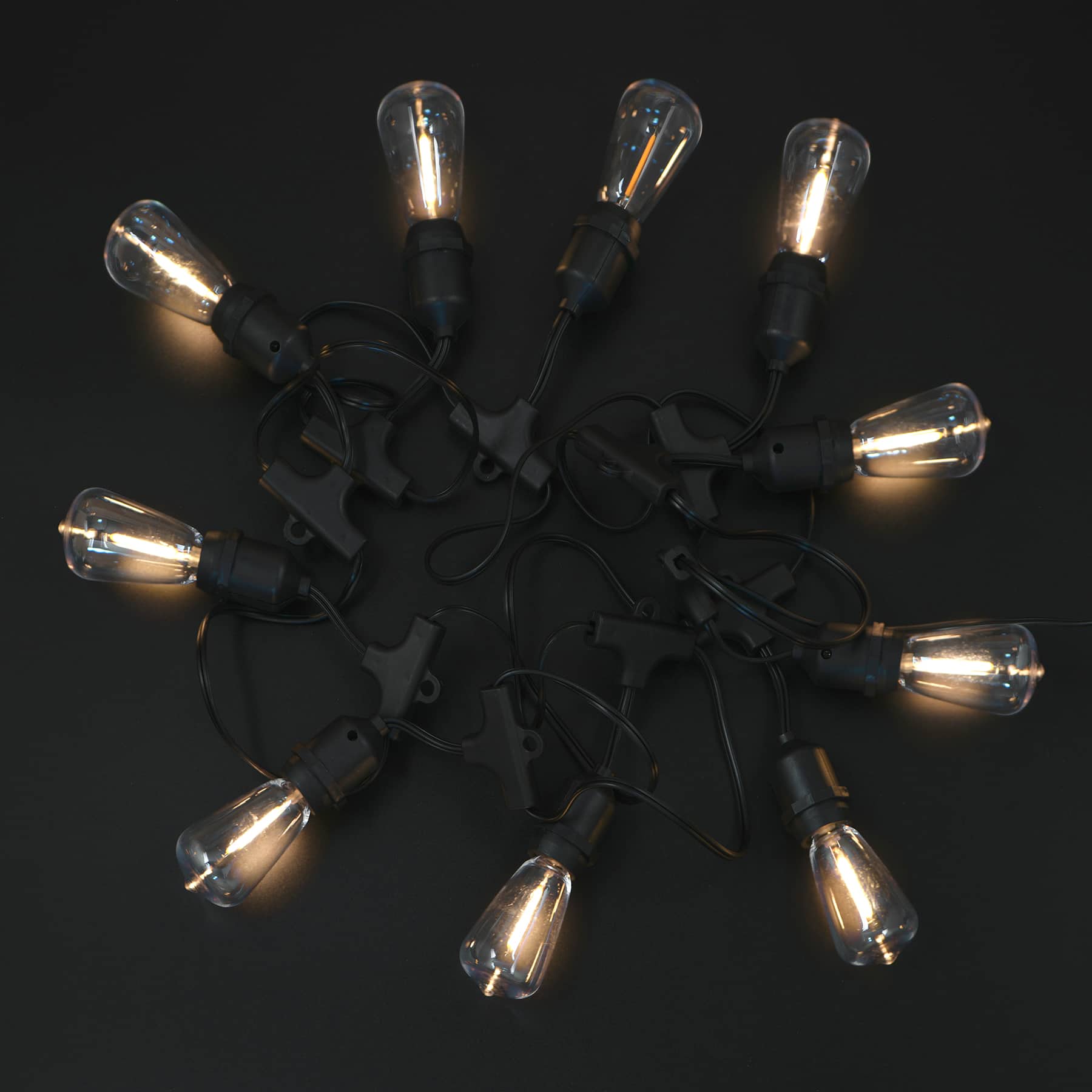 10ct. Warm White LED Shatterproof Edison Bulb Solar String Lights by Ashland®